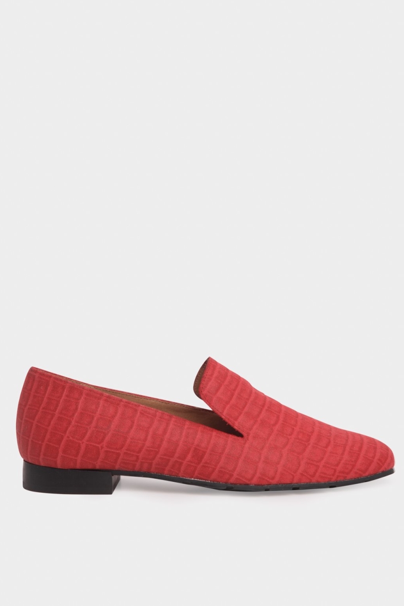 Image of Momoc dames vegan Loafers Croco Rood