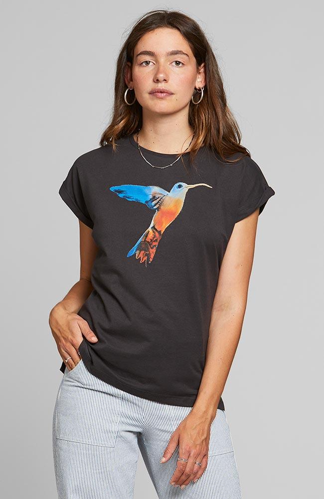 DEDICATED womens vegan T-Shirt Visby Humm Black