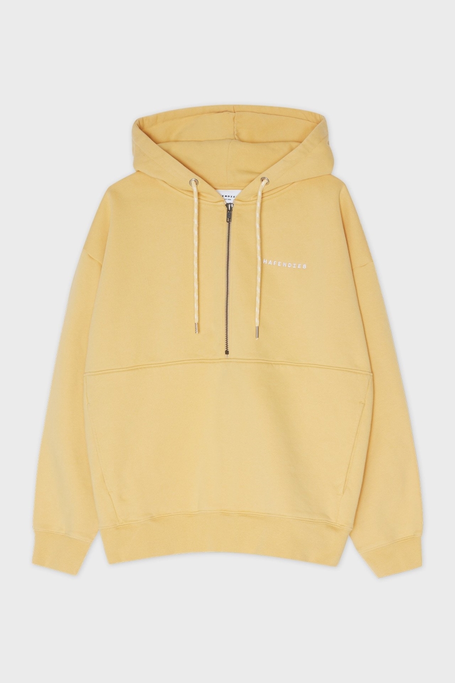 HAFENDIEB Damen vegan Hoodie Rei&Atilde;Ÿverschluss Logo Stick Gelb
