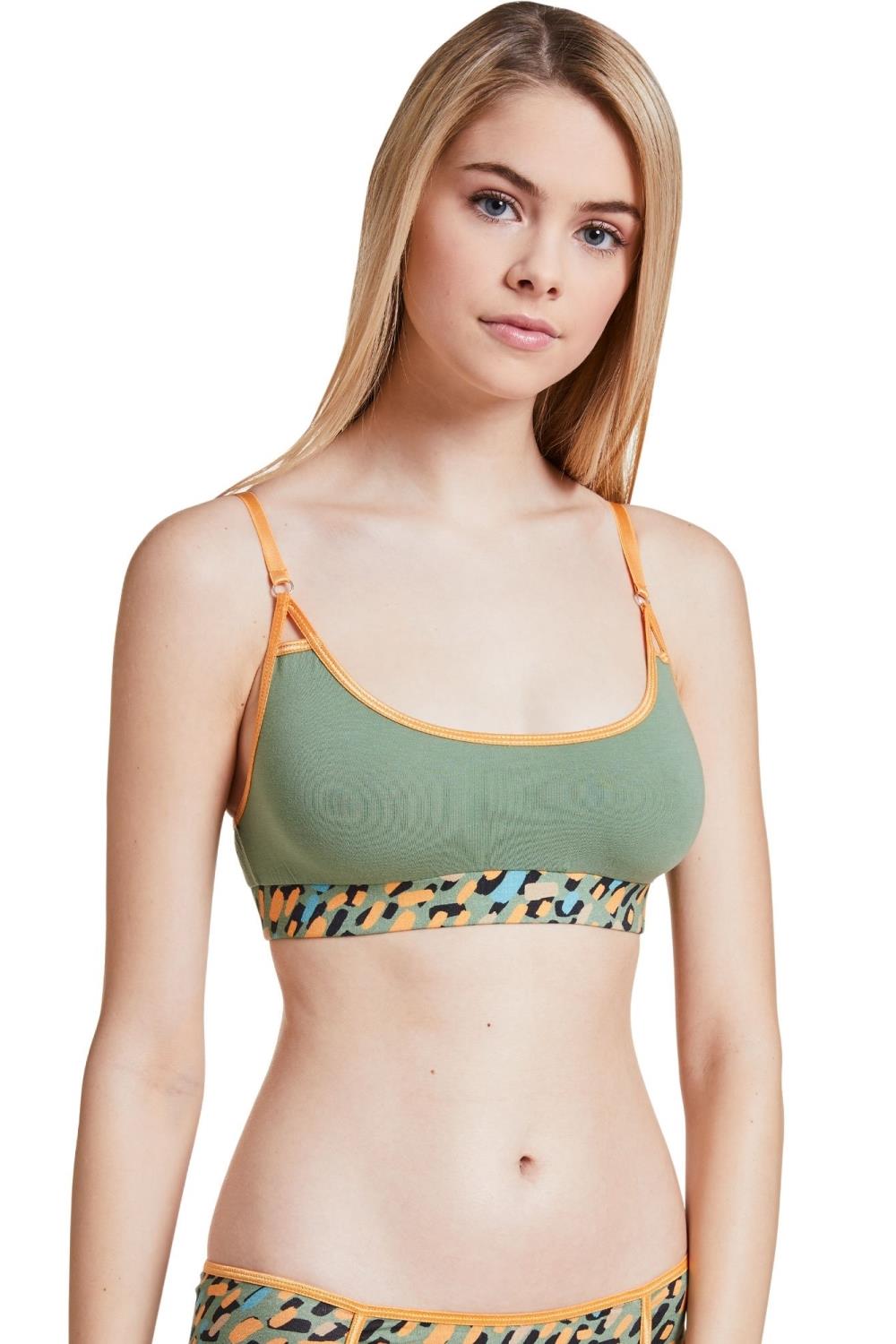 VATTER womens vegan Bralette Paula Terrazzo Green