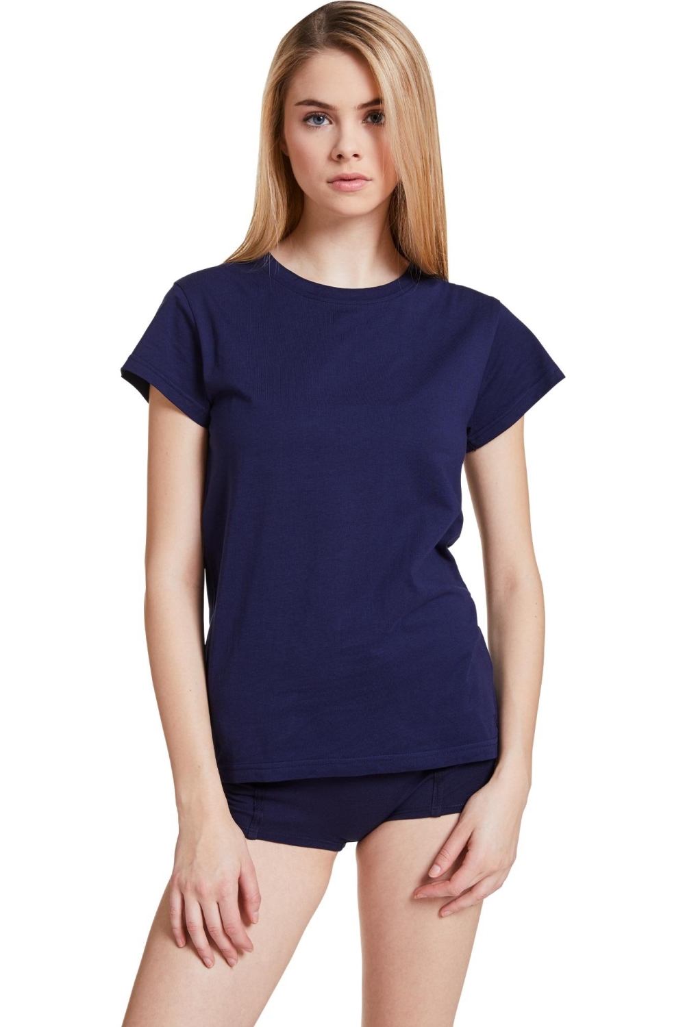 VATTER womens vegan T-Shirt Daisy Navy
