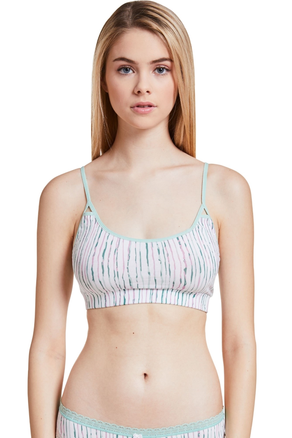 VATTER womens vegan Bralette Paula Mint Stripes
