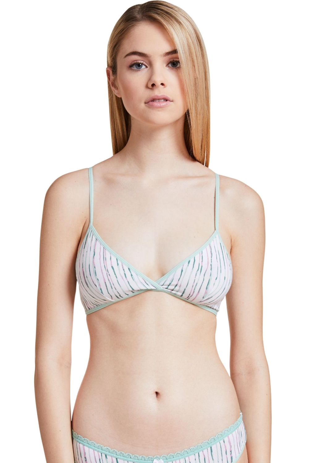 VATTER womens vegan Bralette Frida Mint Stripes