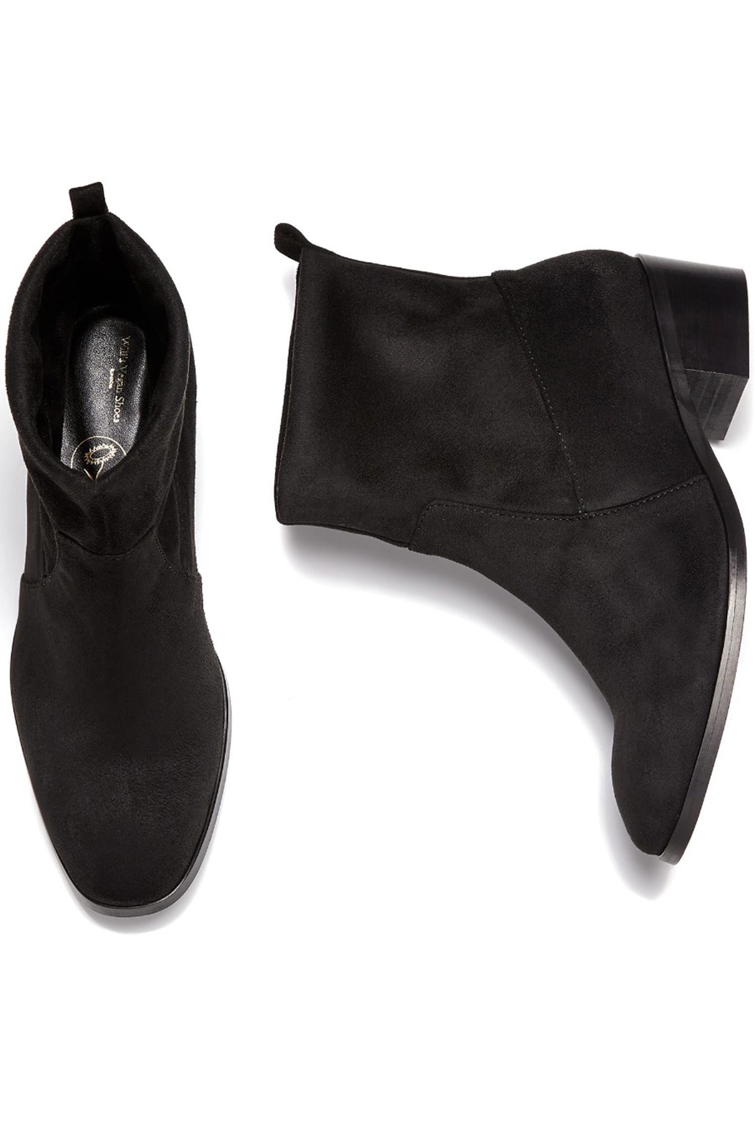 Will's Vegan Store Damen vegan Stiefel Slip-On Schwarz