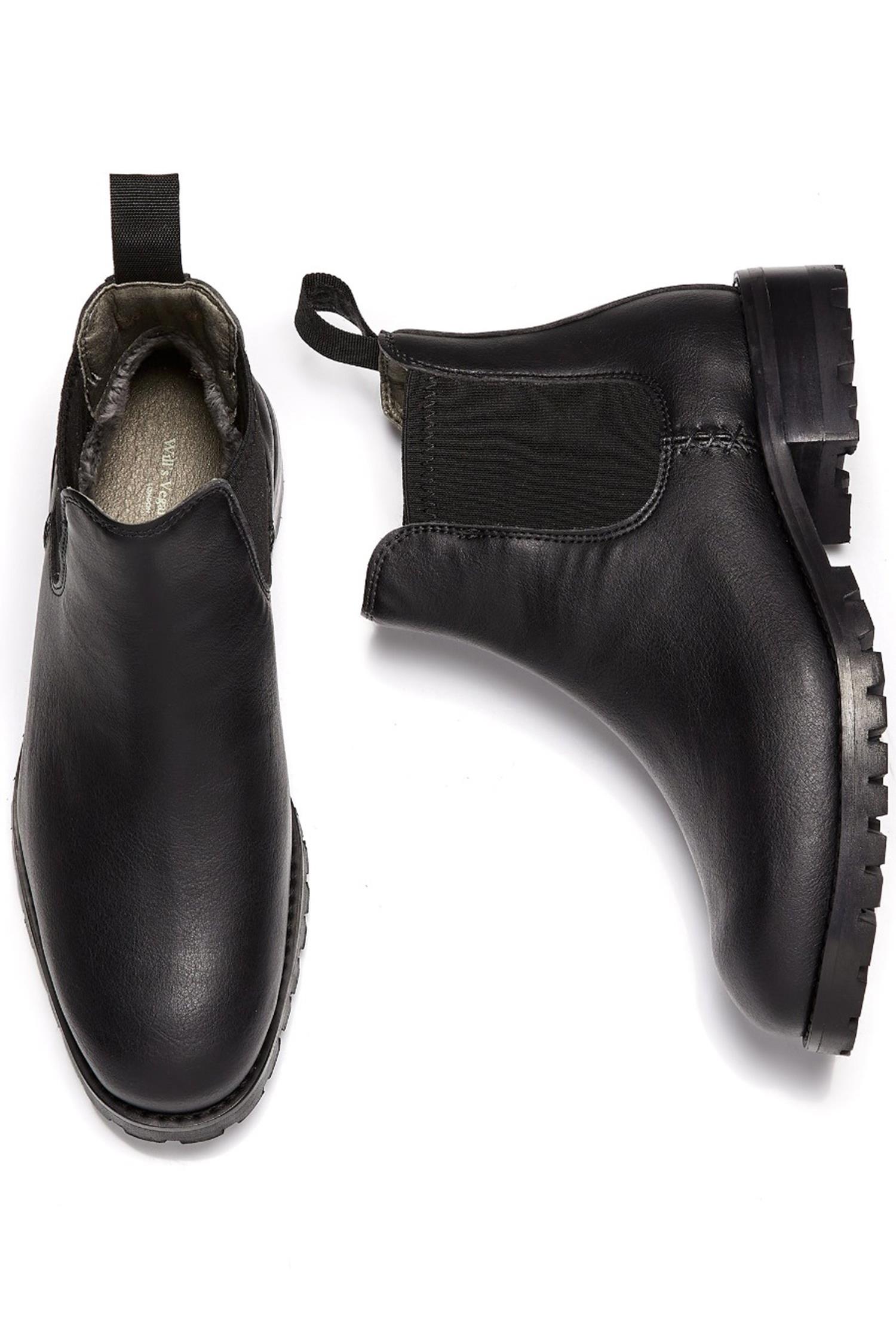 Will's Vegan Store Damen vegan Chelsea Boots Gefüttert Schwarz