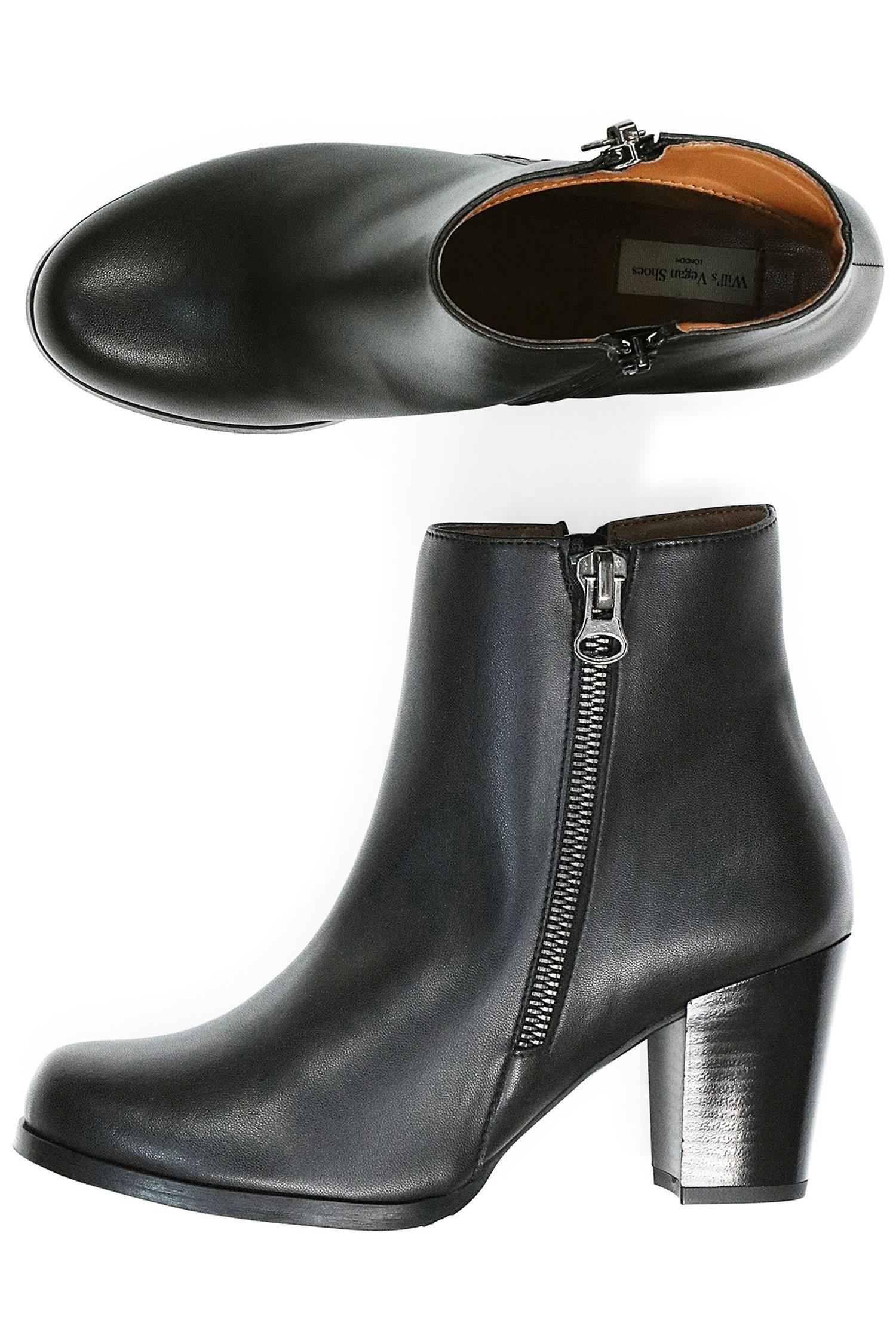 Will's Vegan Store Damen vegan Stiefel Viertellänge Schwarz