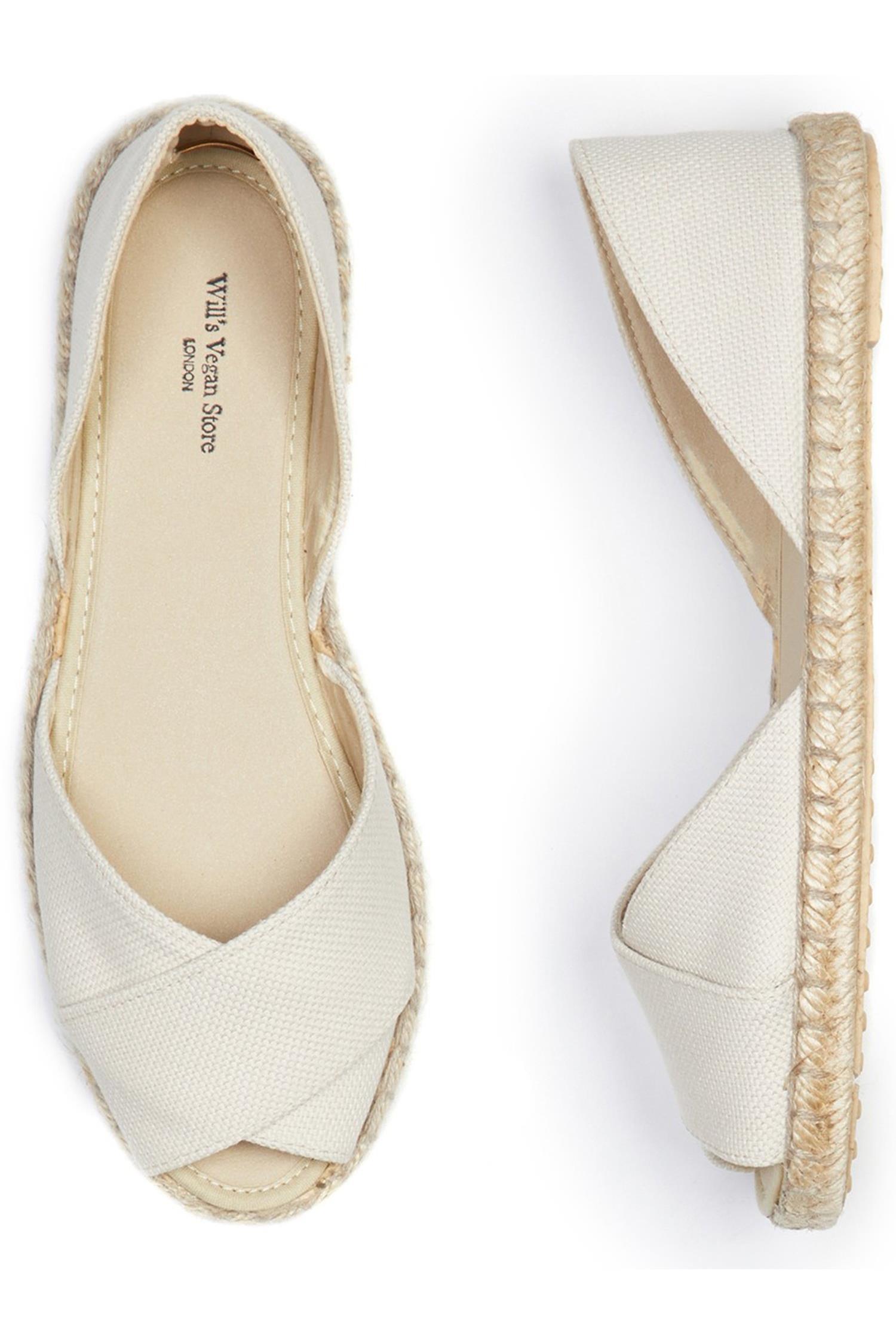 Image of Will's Vegan Store dames vegan Espadrilles Cross Over Straps Crème