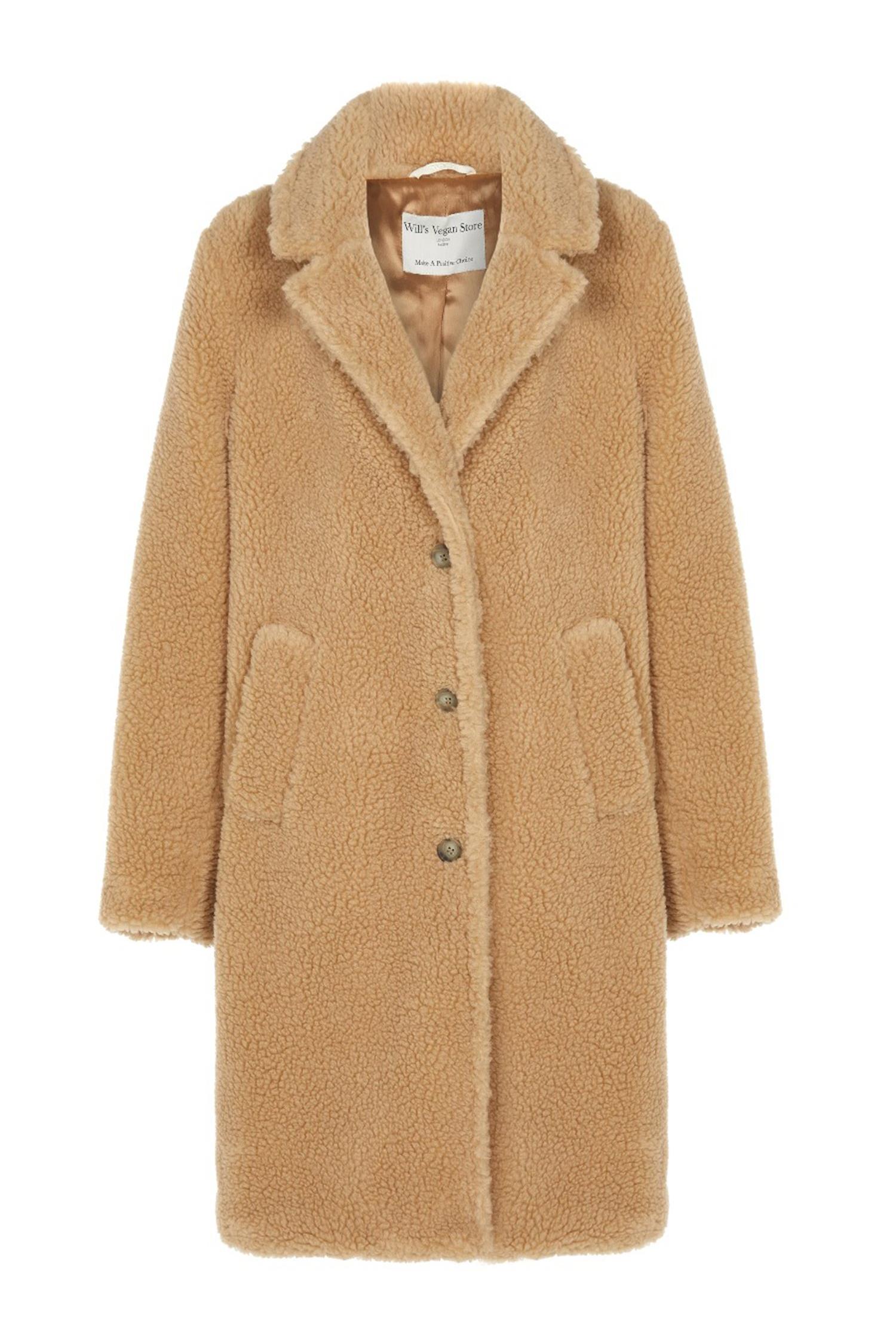 Image of Will's Vegan Store dames vegan Recycled Teddy Coat Beige