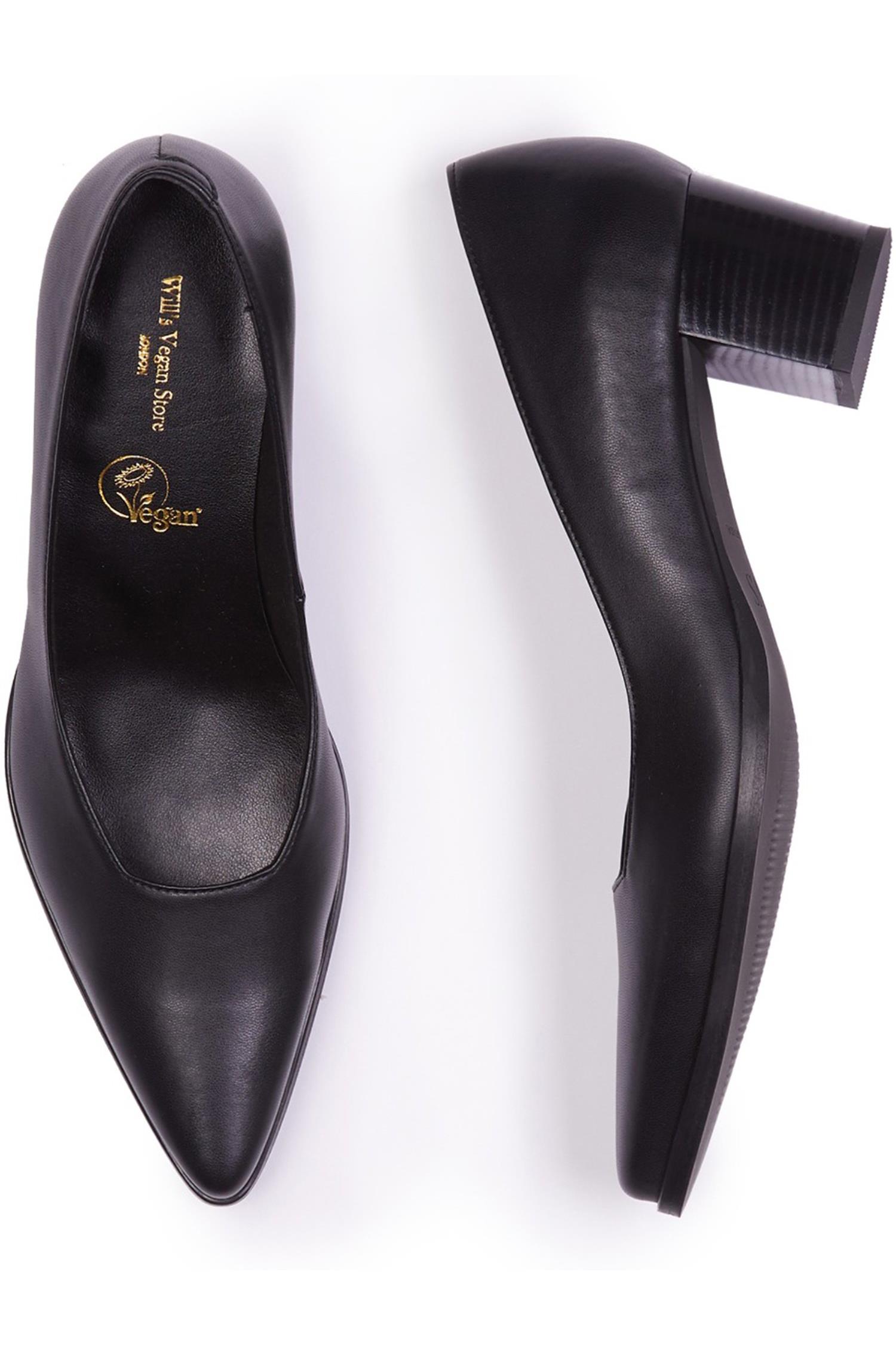 41430 - Wills Vegan Store Damen vegan Pumps Point Toe Schwarz
