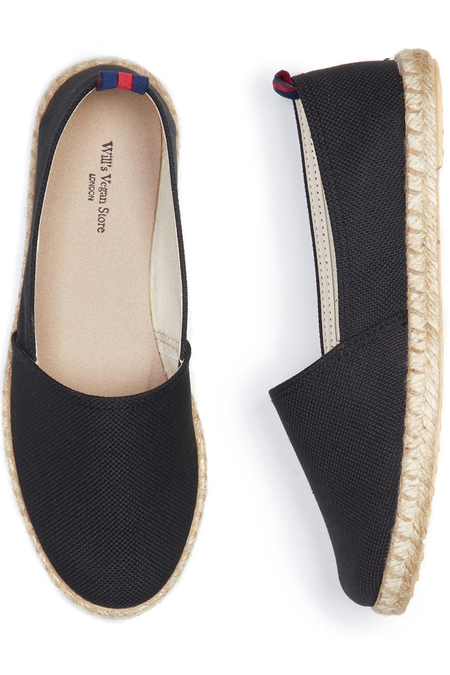 Image of Will's Vegan Store dames vegan Loafers Espadrille Zwart