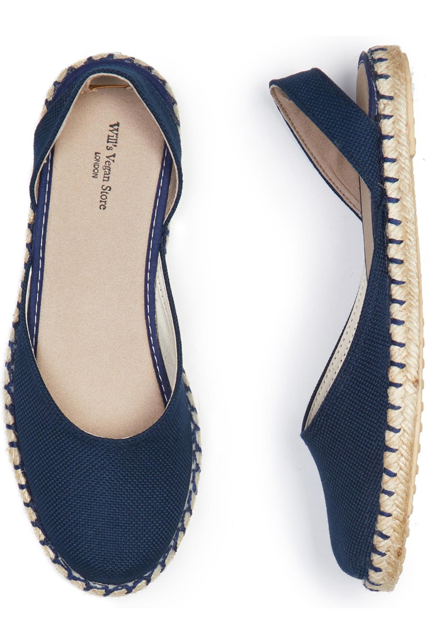 Will's Vegan Store womens vegan Espadrilles Slingbacks Dark Blue
