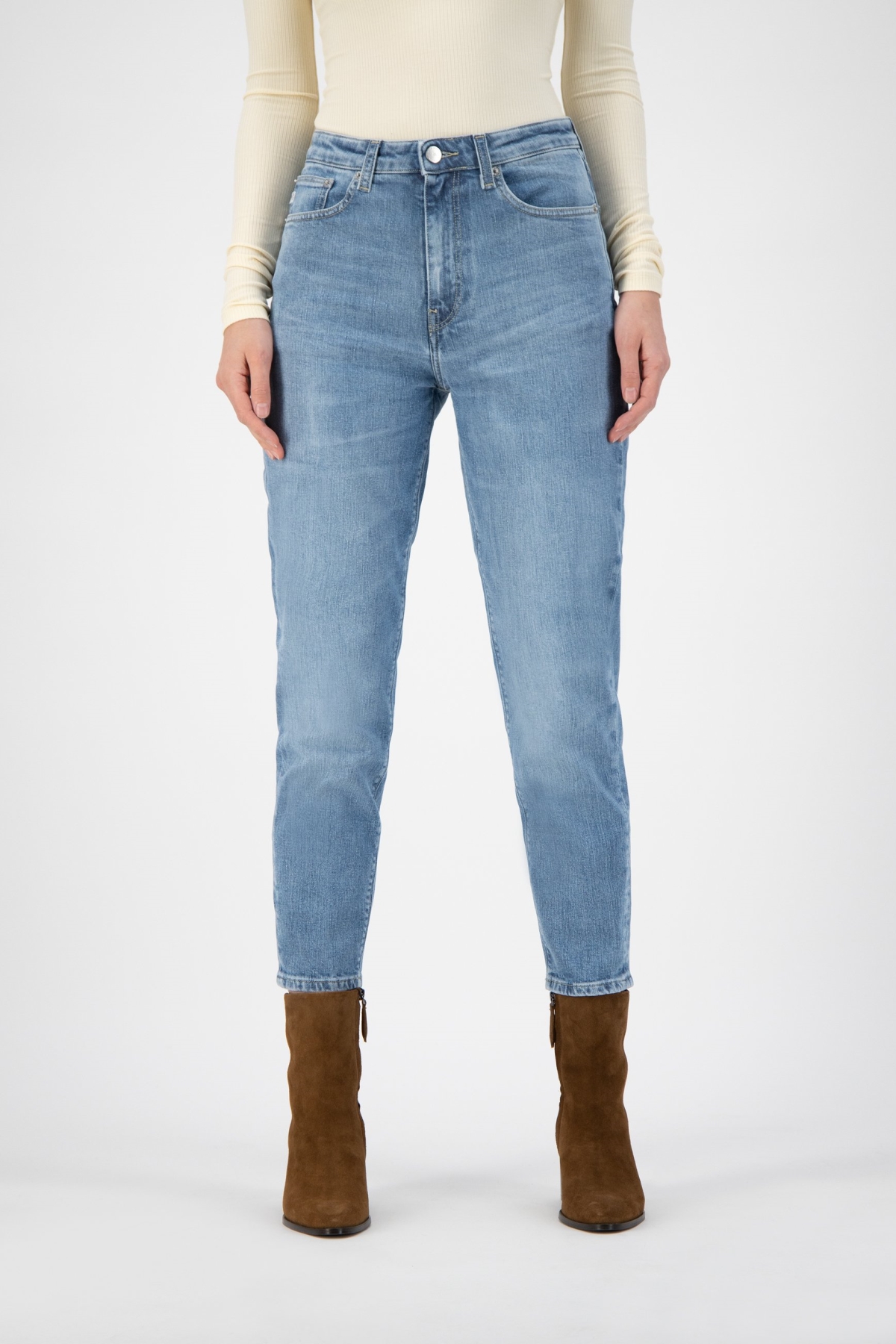 MUD Jeans dames vegan Jeans Mams Stretch Tapered Blauw product