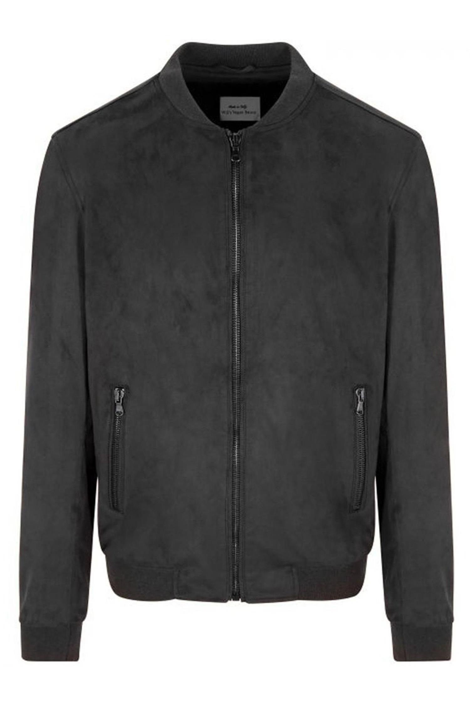 Image of Will's Vegan Store dames vegan Bomber Jas Vegan Suede Zwart