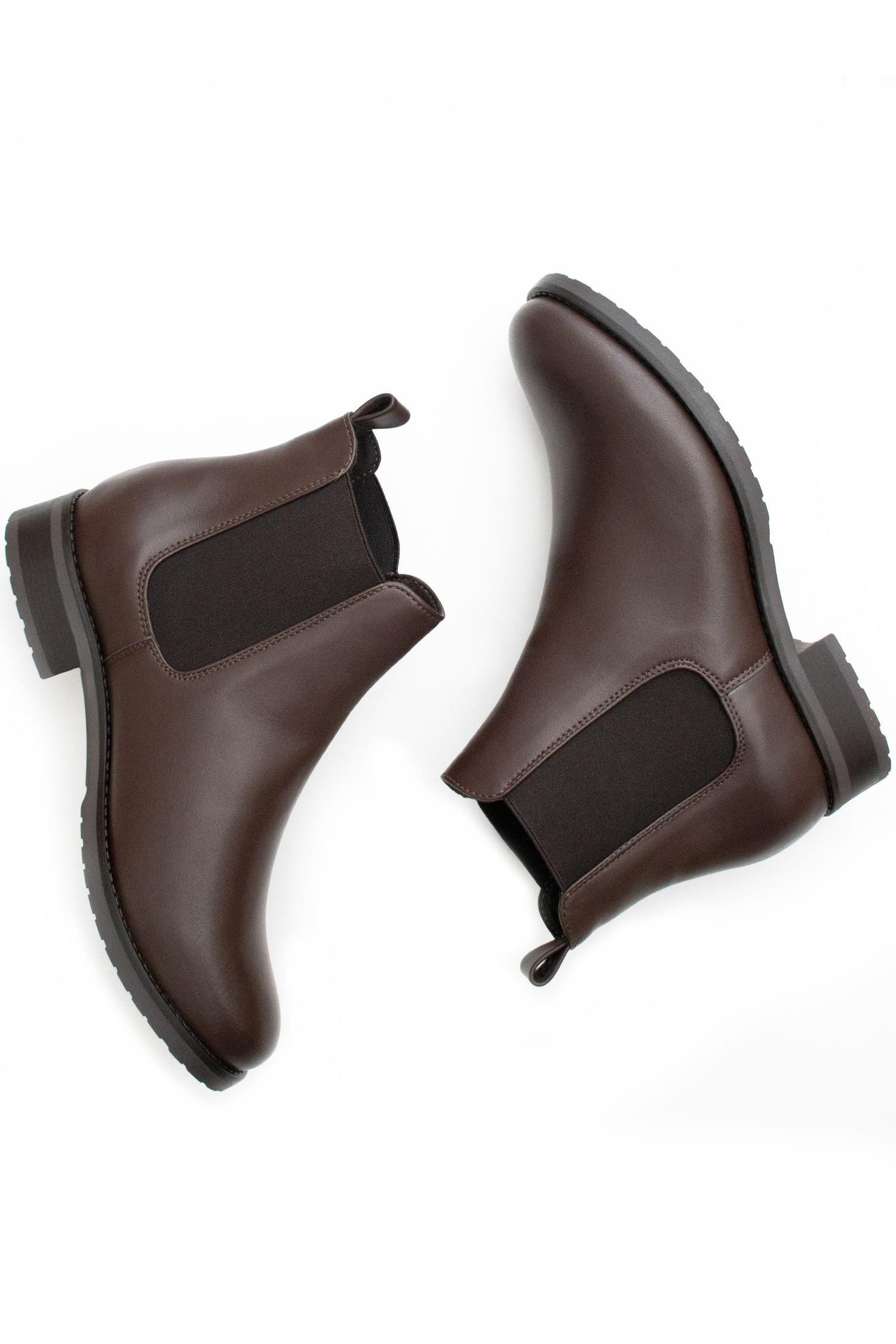 Image of Will's Vegan Store dames vegan Chelsea Boots Luxe Smart Donkerbruin