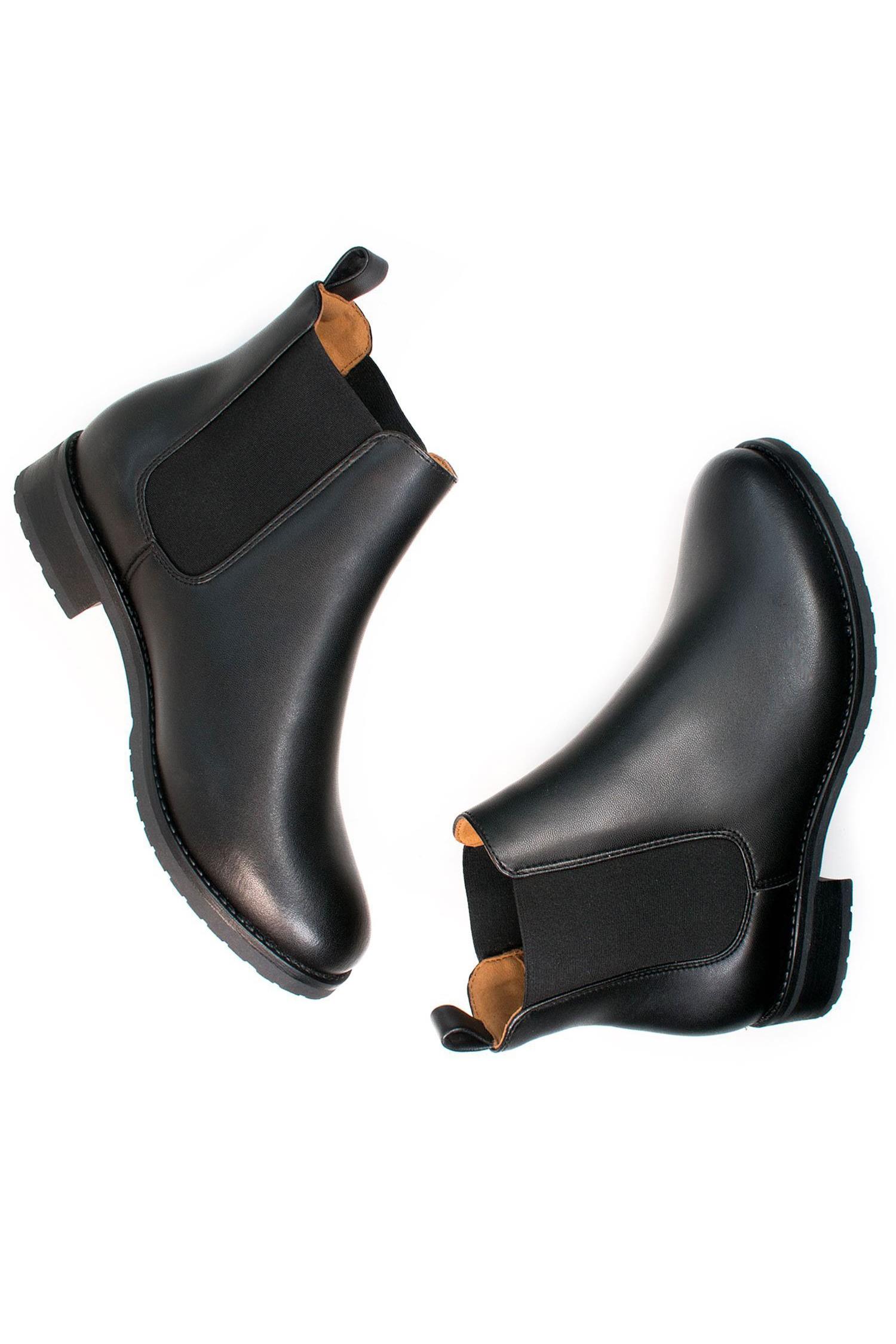 Image of Will's Vegan Store dames vegan Chelsea Boots Luxe Smart Zwart