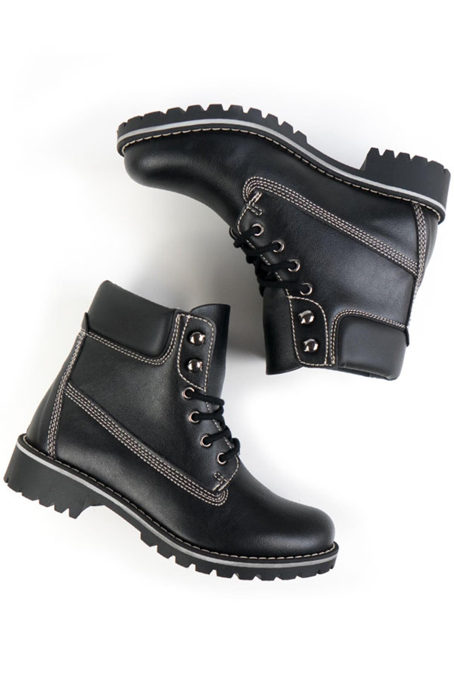 41737 - Wills Vegan Store Damen vegan Dock Boots Schwarz