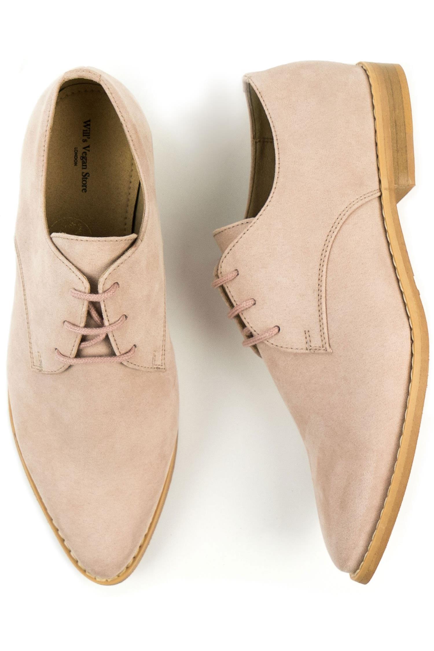 Will's Vegan Store womens vegan Derbys Point Toe Pink