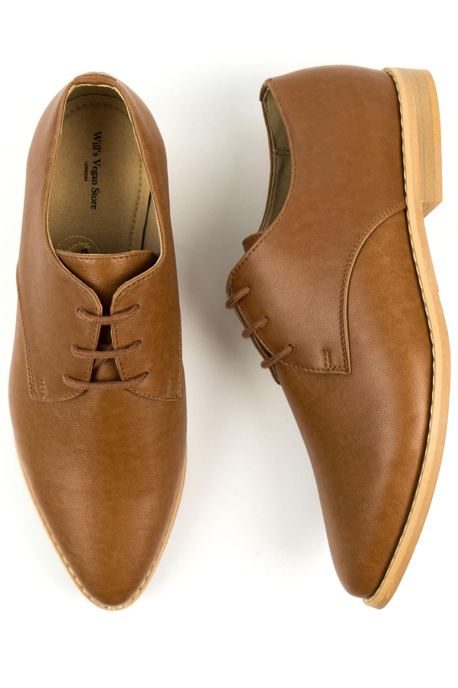 Will's Vegan Store womens vegan Derbys Point Toe Brown