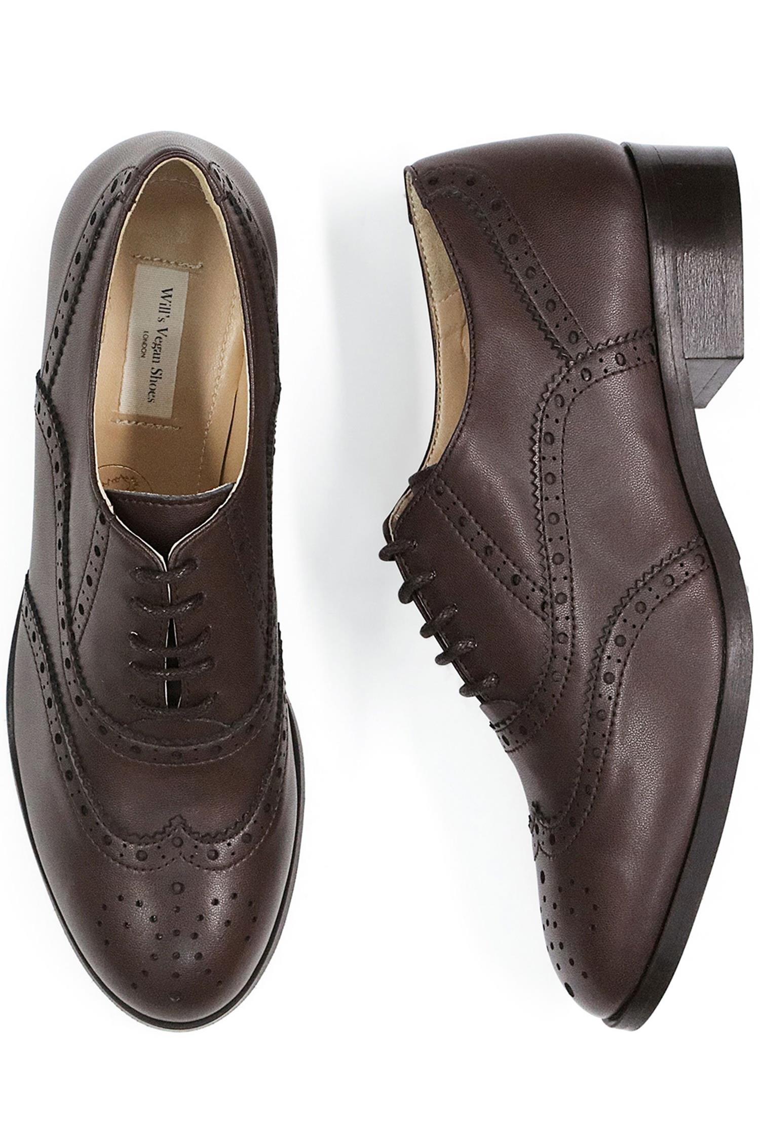 Image of Will's Vegan Store dames vegan Oxford Brogues Donkerbruin