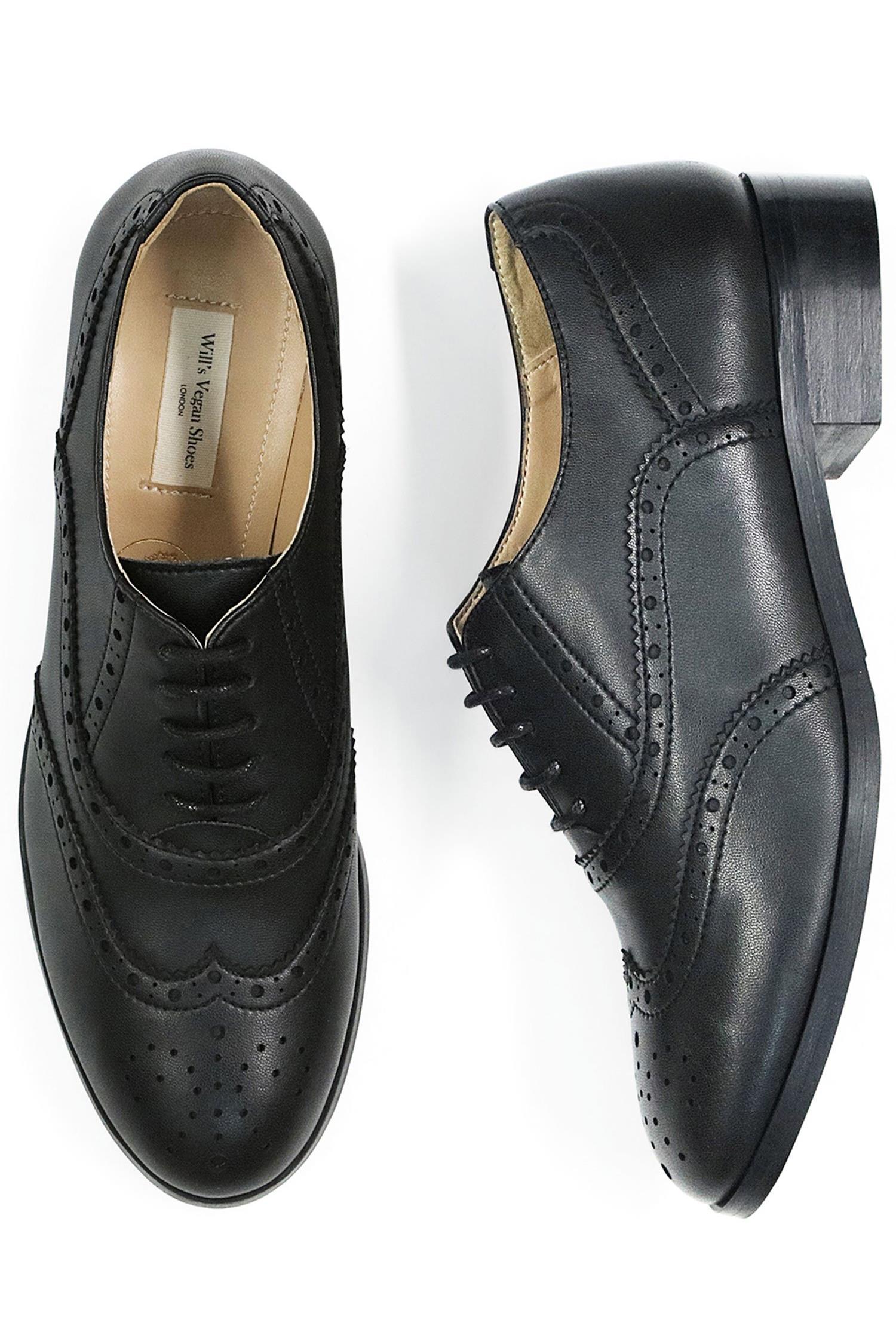 Image of Will's Vegan Store dames vegan Oxford Brogues Zwart