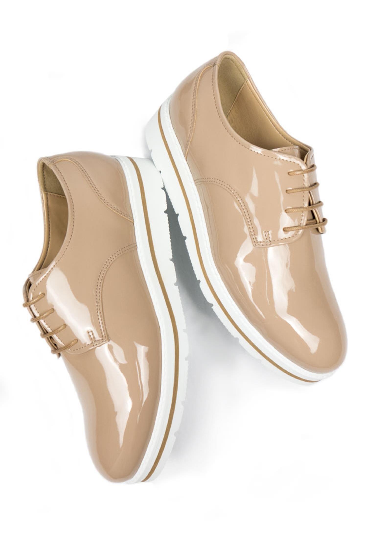 Will's Vegan Store Damen vegan SchnÃ¼rschuhe Flatform Beige