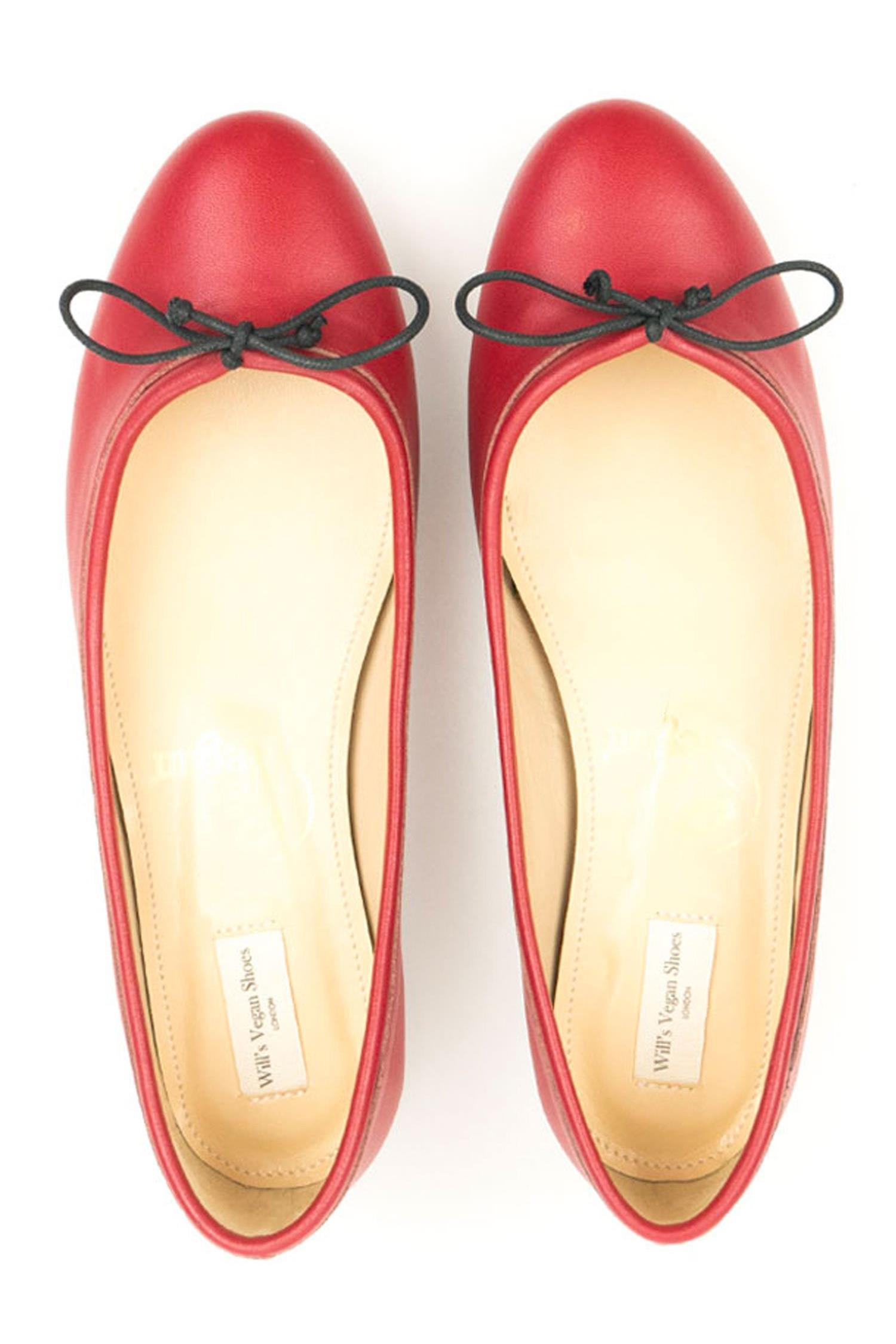 Image of Will's Vegan Store dames vegan Ballerina's Rood