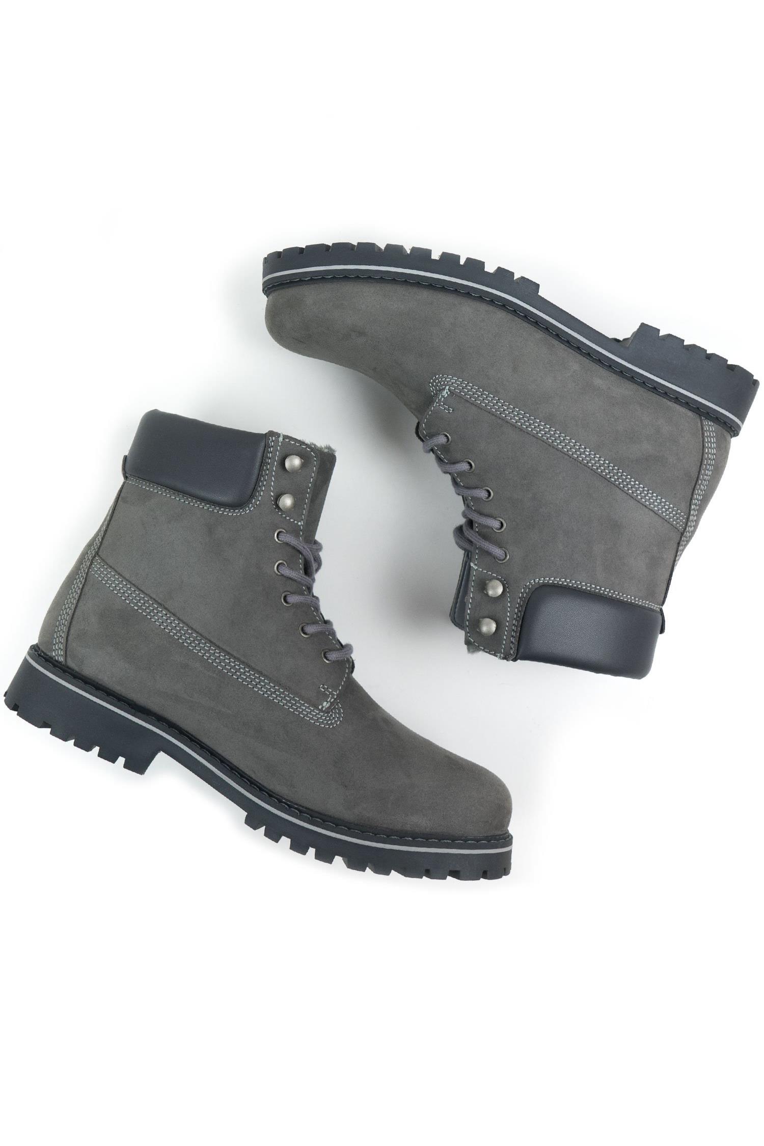 Image of Will's Vegan Store dames vegan Dock Boots Gevoerd Grijs