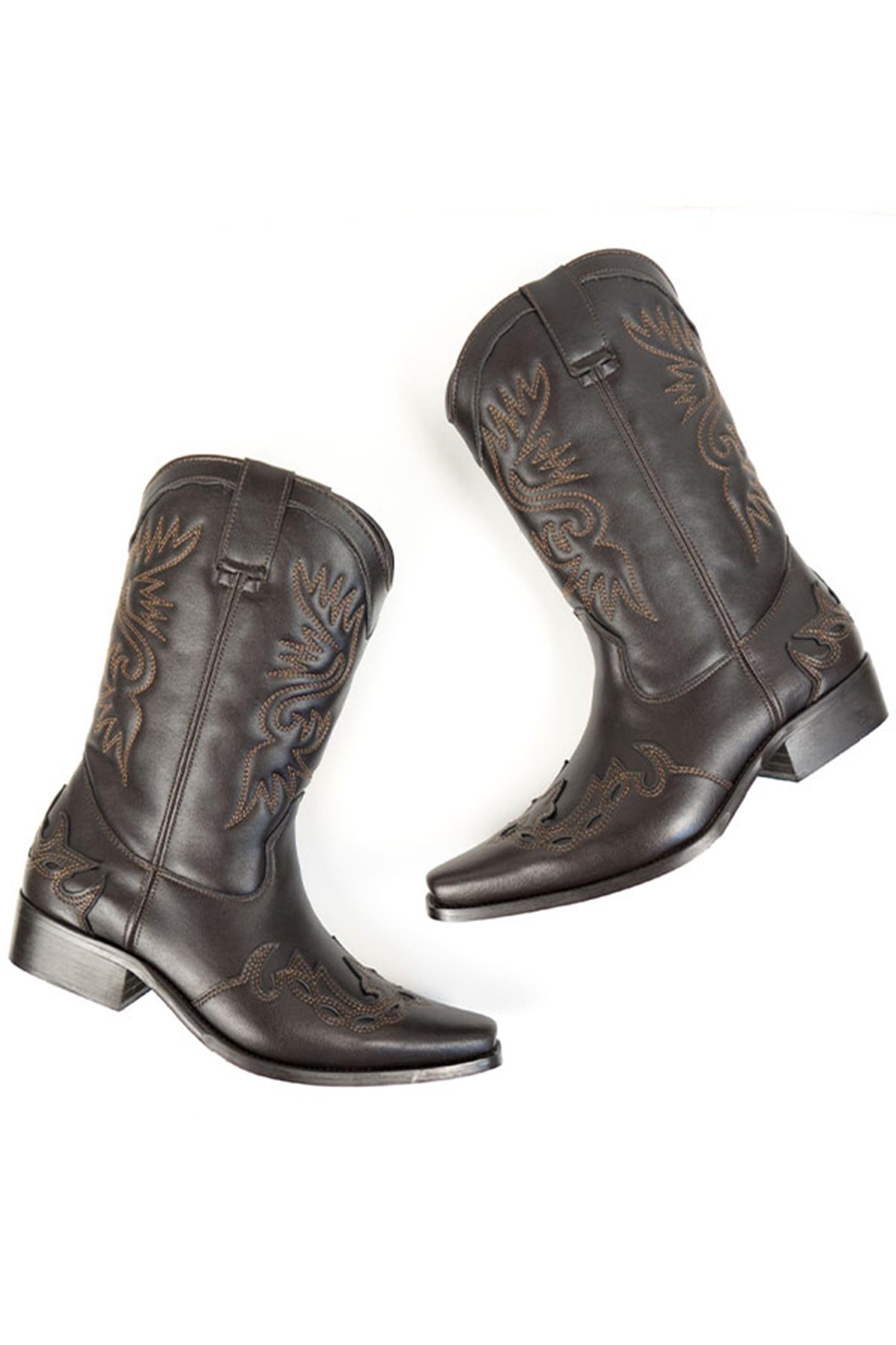 Will's Vegan Store men vegan Western Boots Men Dark Brown