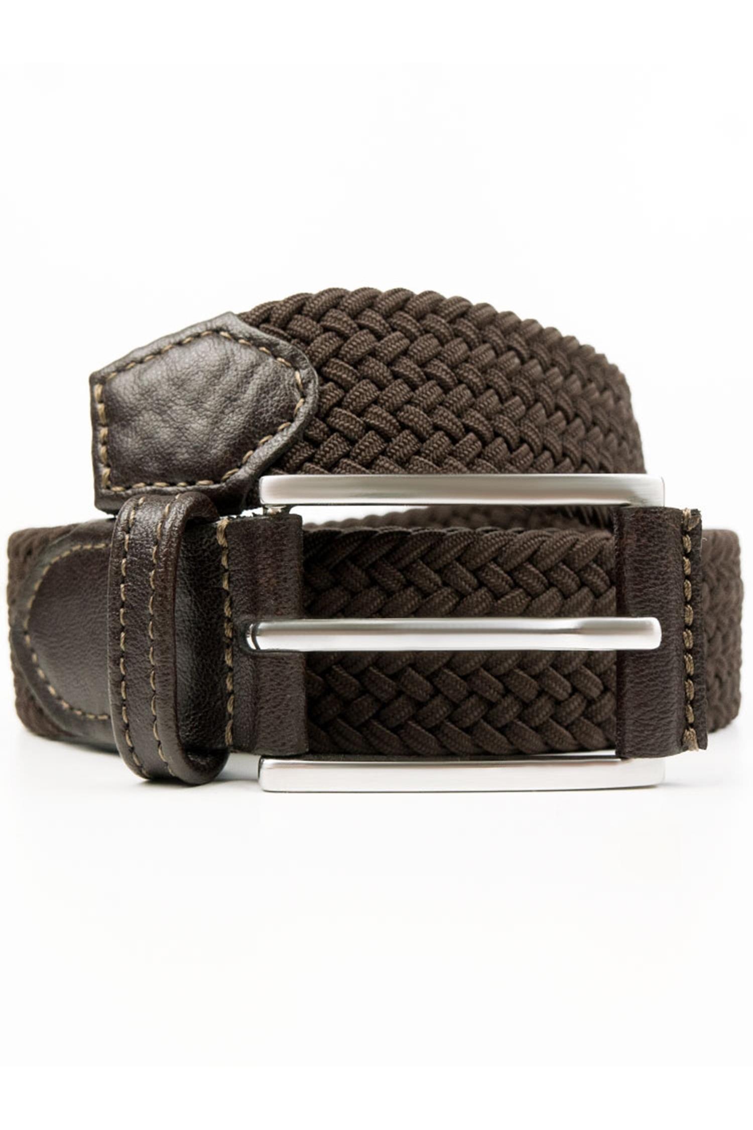 Will's Vegan Store men vegan Belt 3.5 Cm Woven Dark Brown