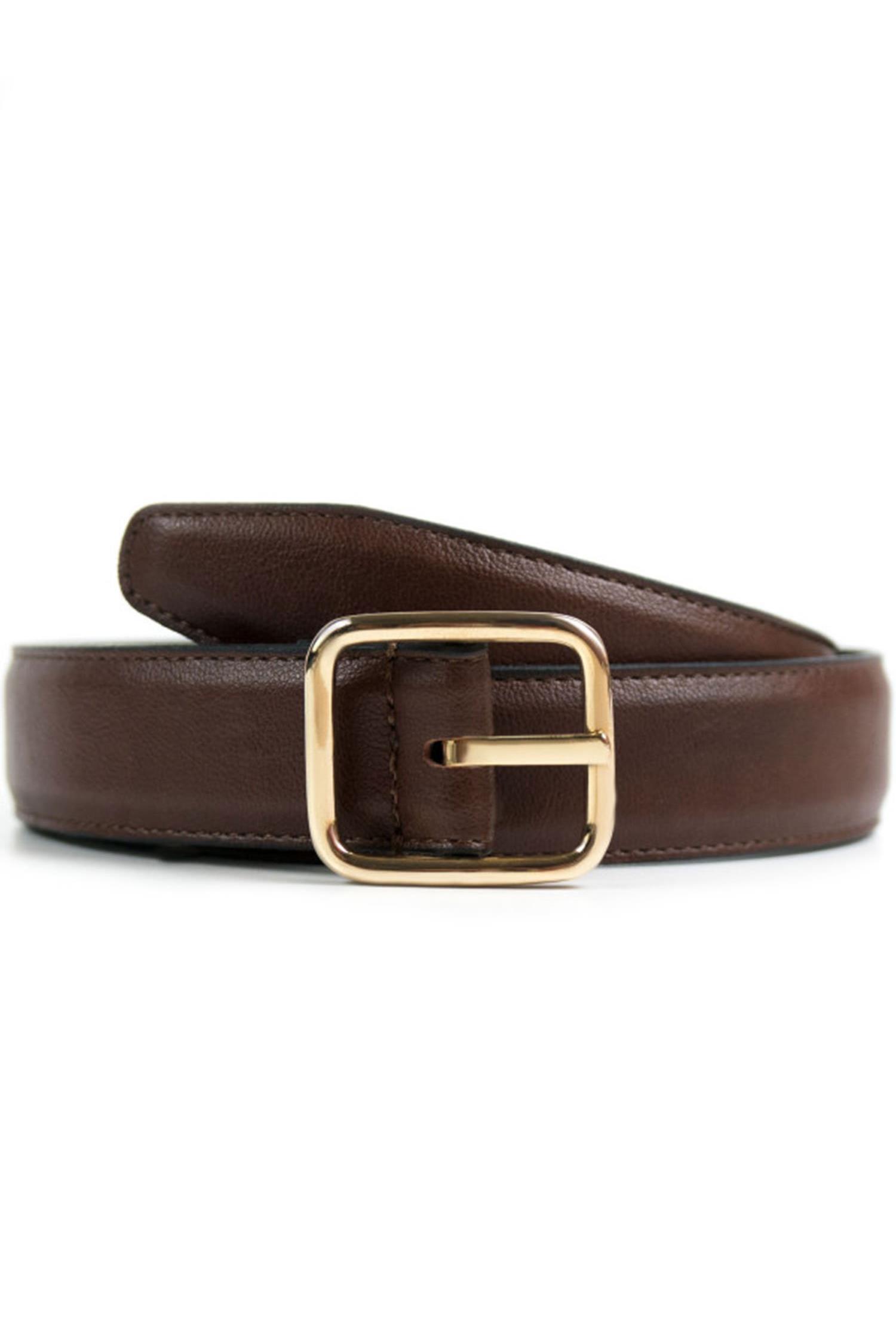 Will's Vegan Store womens vegan Belt Geometric 3 Cm Dark Brown