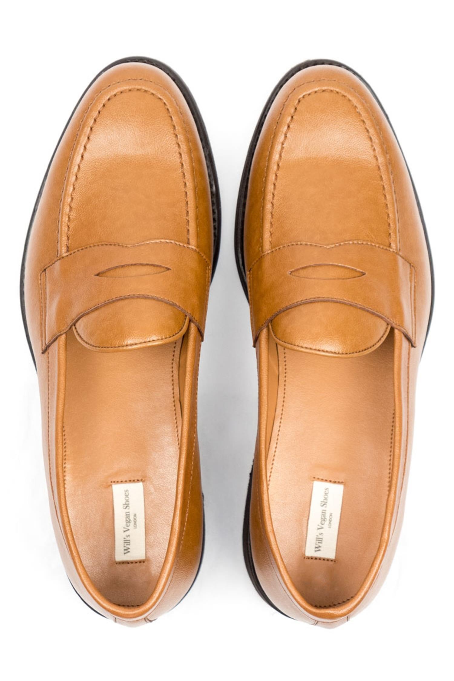 Image of Will's Vegan Store mannen vegan Loafers Goodyear Welt Lichtbruin