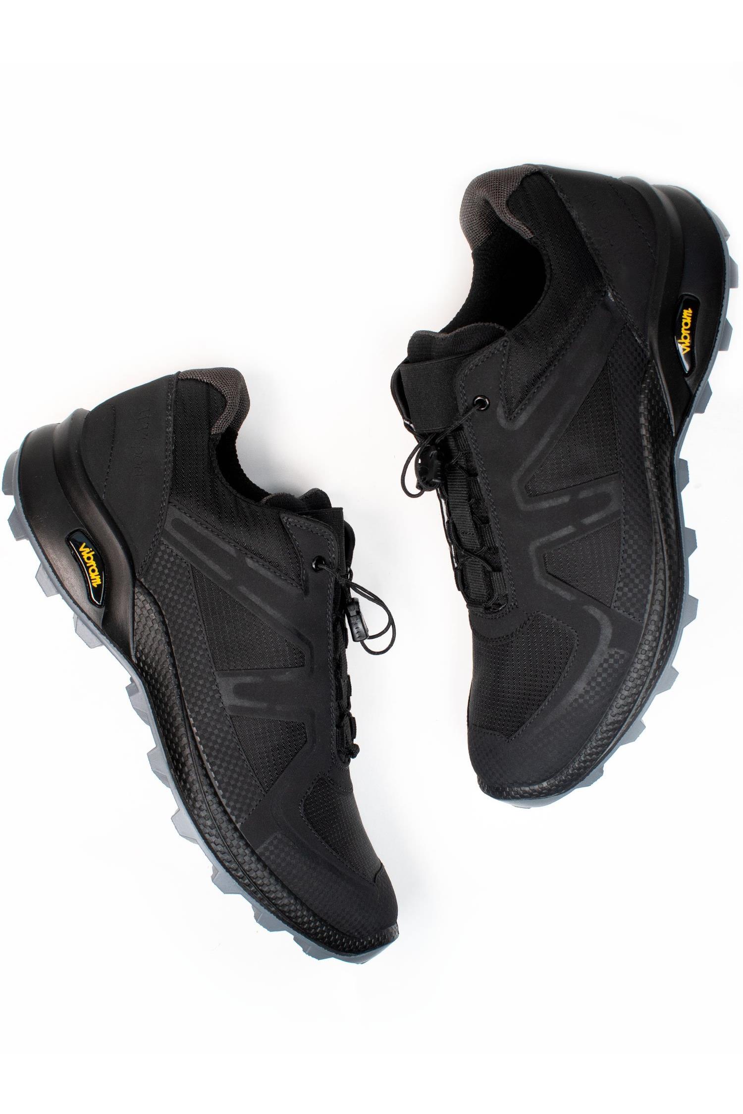 Image of Will's Vegan Store mannen vegan Cross Running Sneakers Wvsport Oakes Zwarte Editie