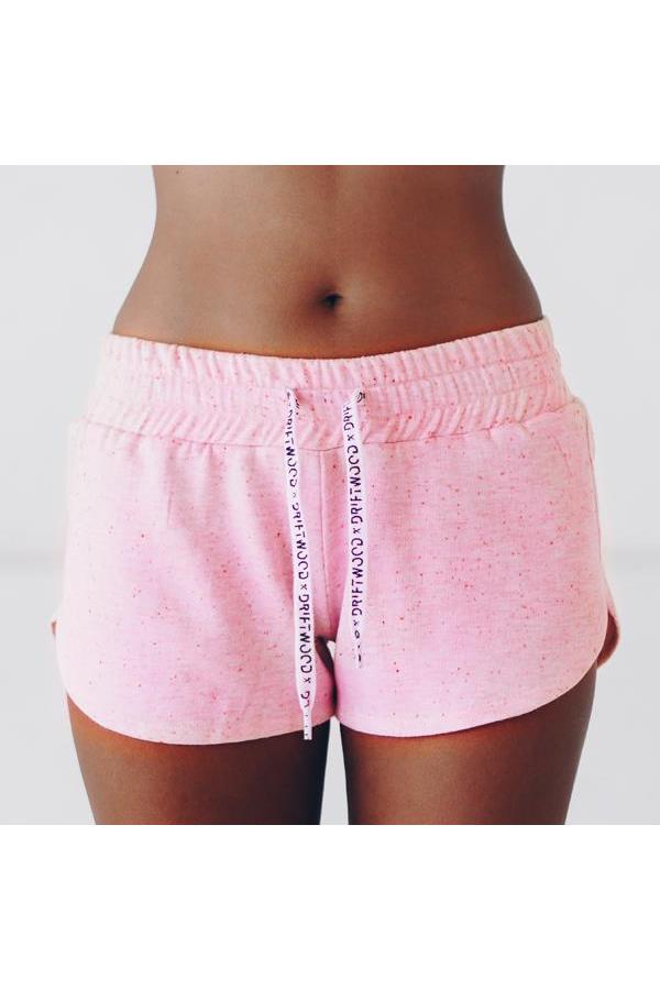 The Driftwood Tales womens vegan Sweat Shorts Neppy Melange Pink