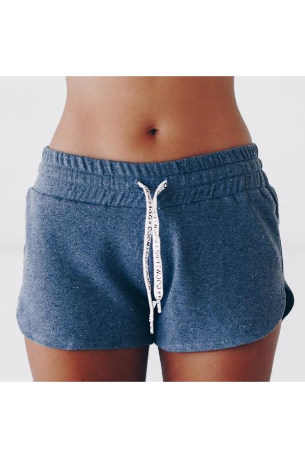 The Driftwood Tales womens vegan Sweat Shorts Neppy Melange Blue