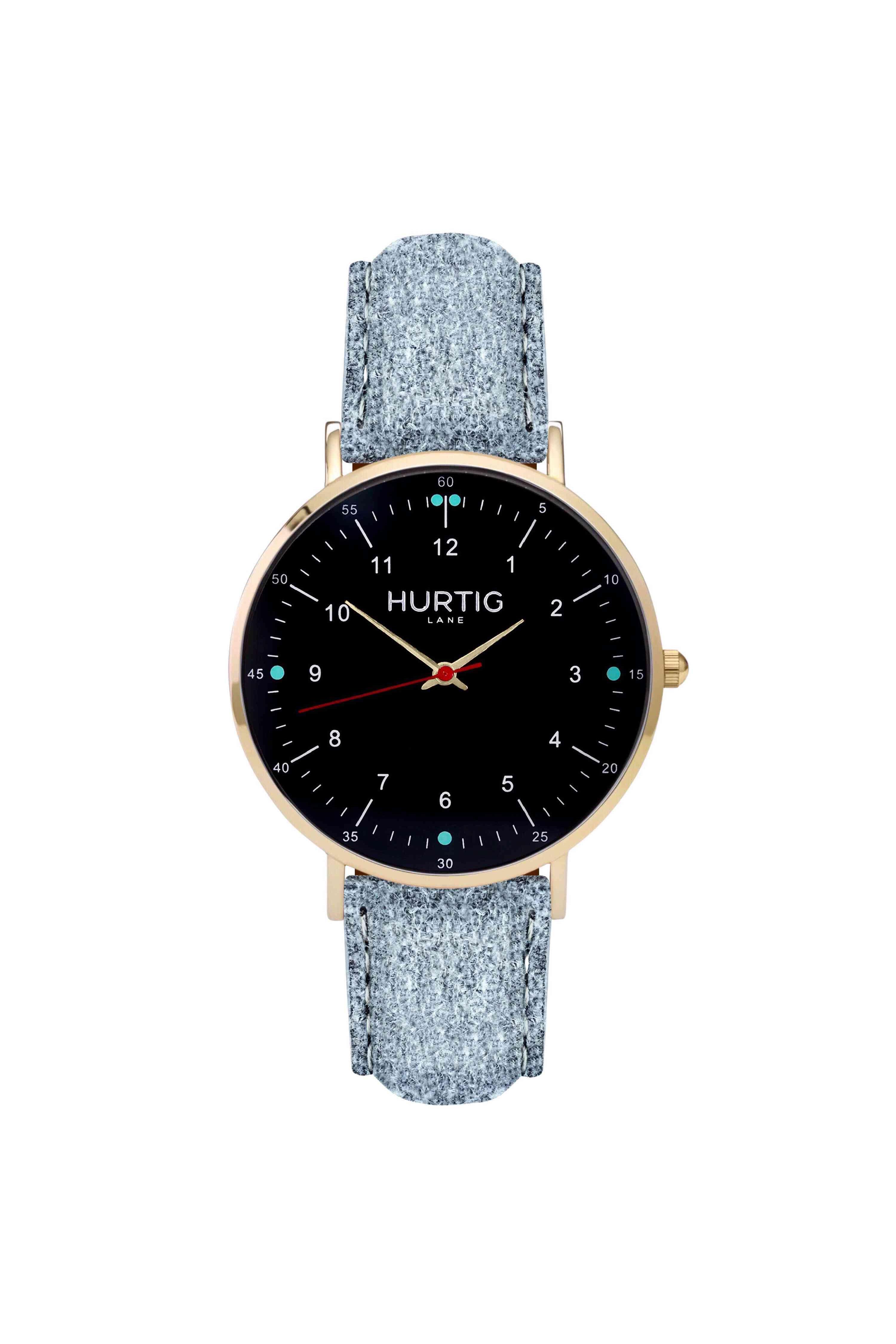 Hurtig Lane Moderna Tweed Watch Gold, Black & Grey