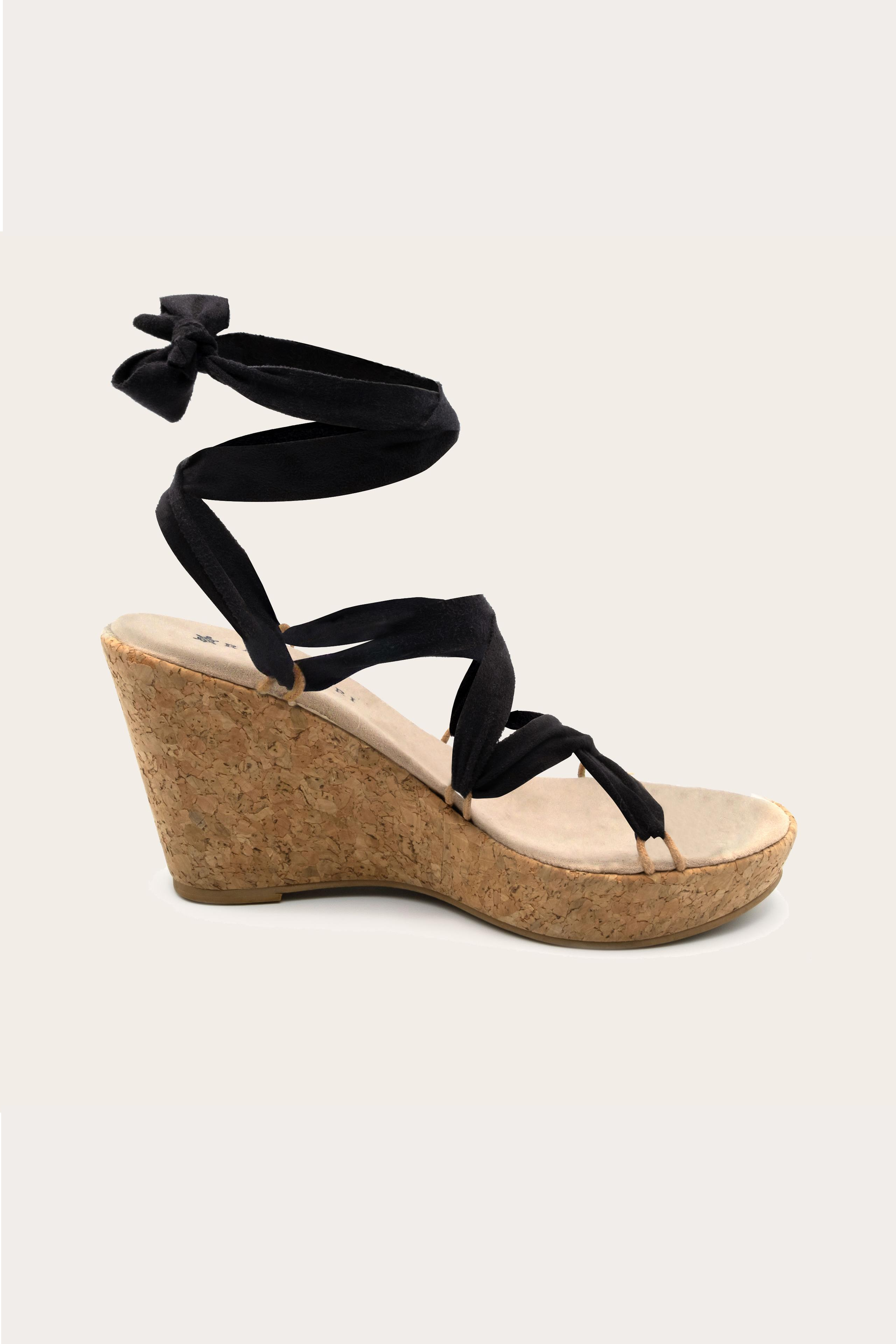 Rarámuri Damen vegan Keile Chilón Kork Schwarz