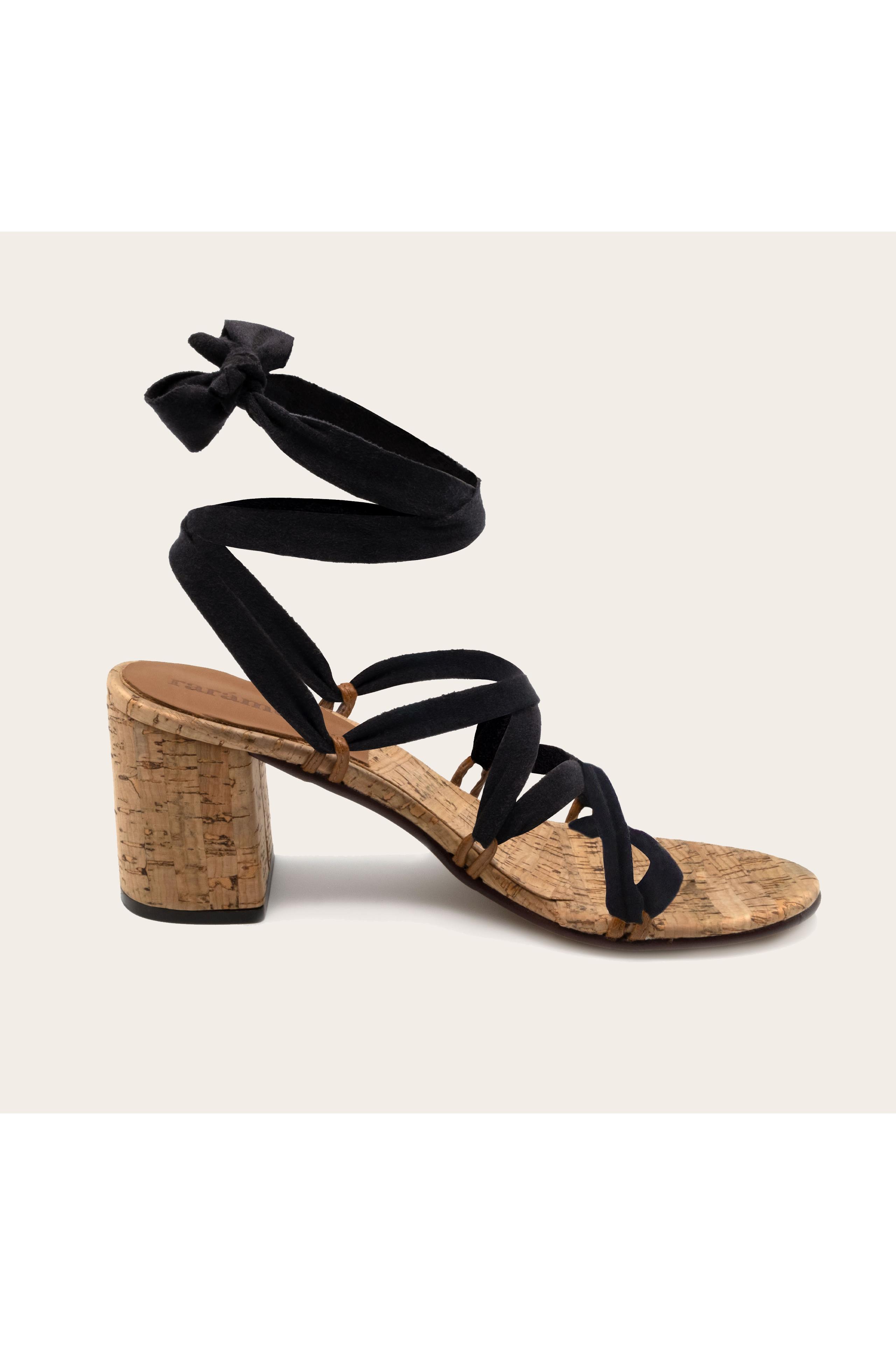 Rarámuri Damen vegan Sandalen Camila Kork Schwarz