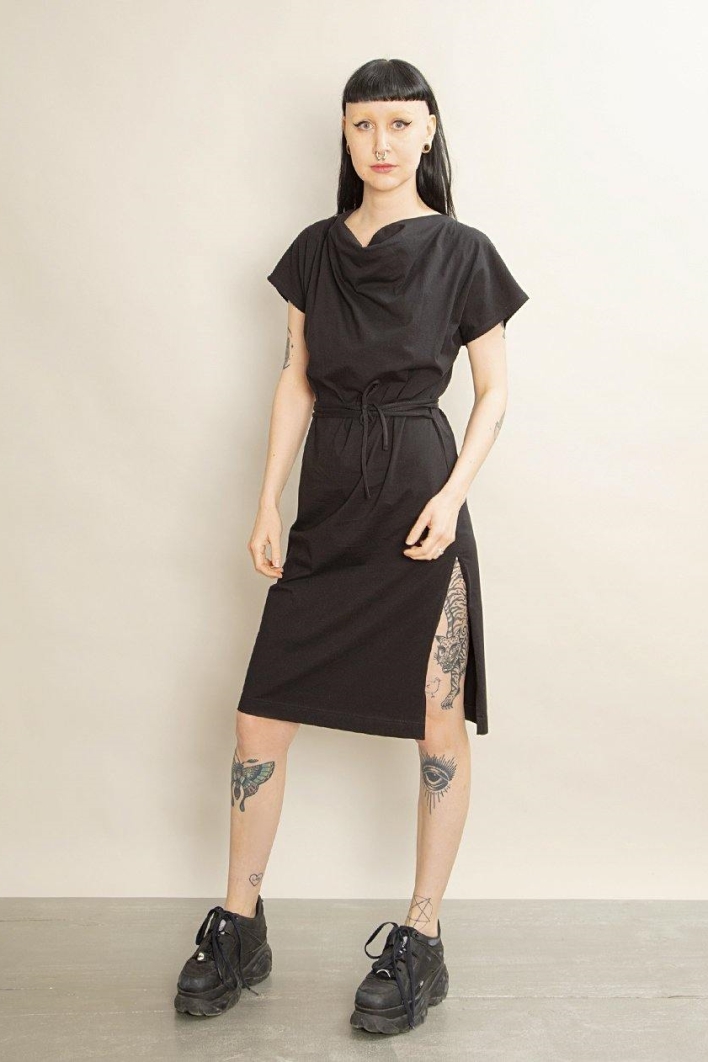 MAHLA Damen vegan Kleid Unna Schwarz