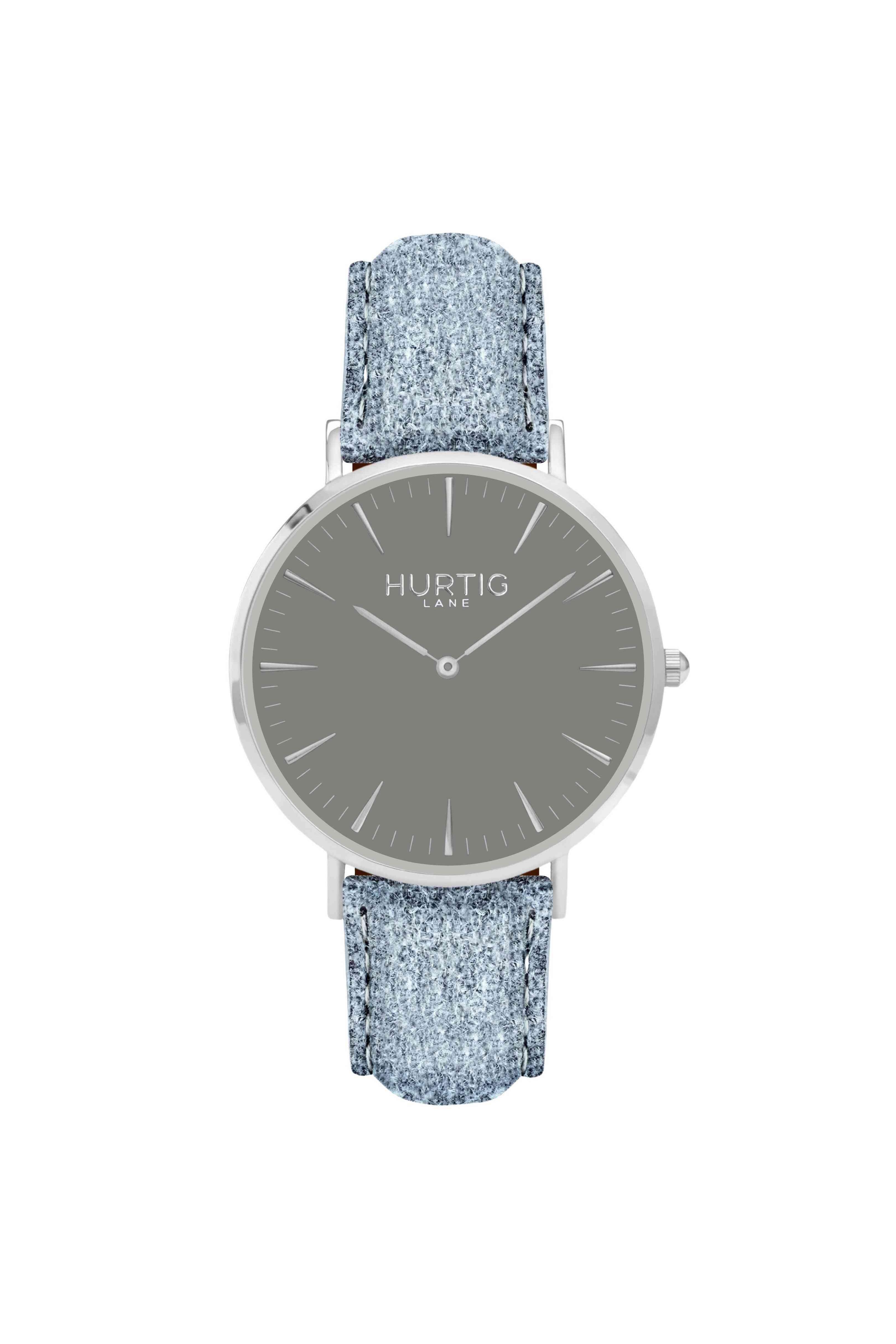 Hurtig Lane Hymnal Uhr Tweed Silber, Grau & Grau
