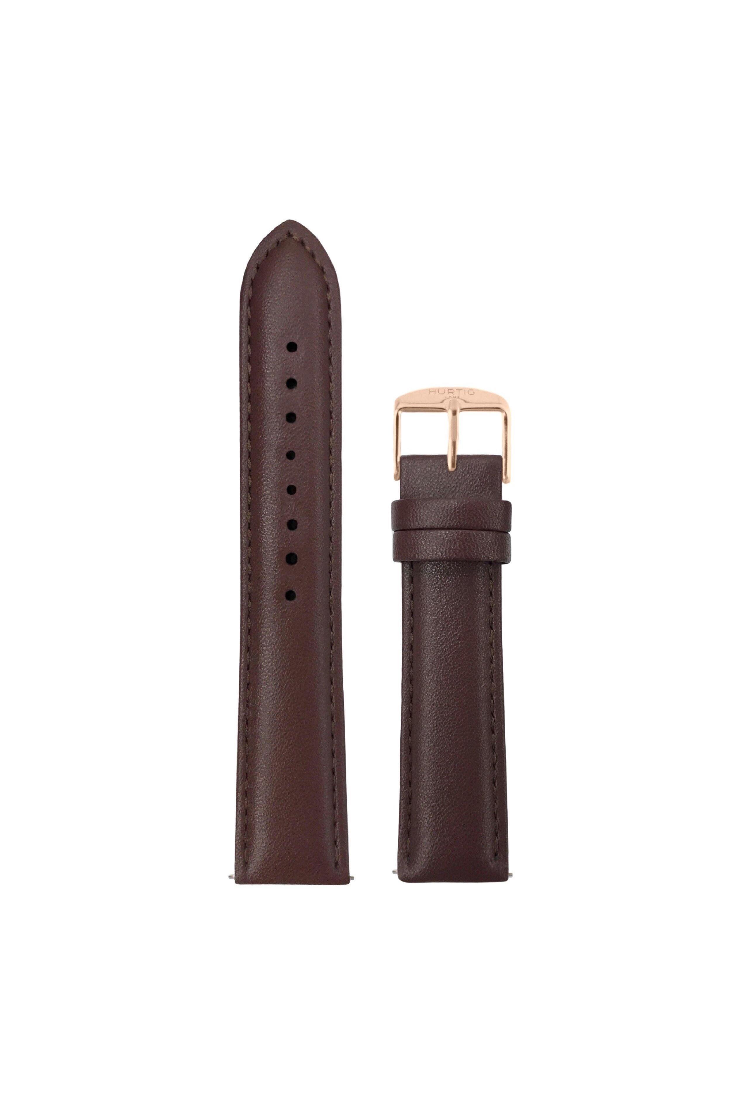 Hurtig Lane men vegan Watch Strap Chestnut & Rose Gold