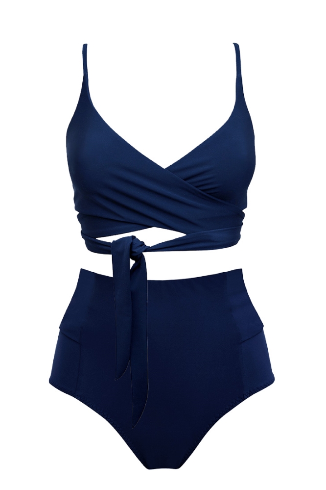 Image of Anekdot dames vegan Bikini Lin + Strik Marineblauw