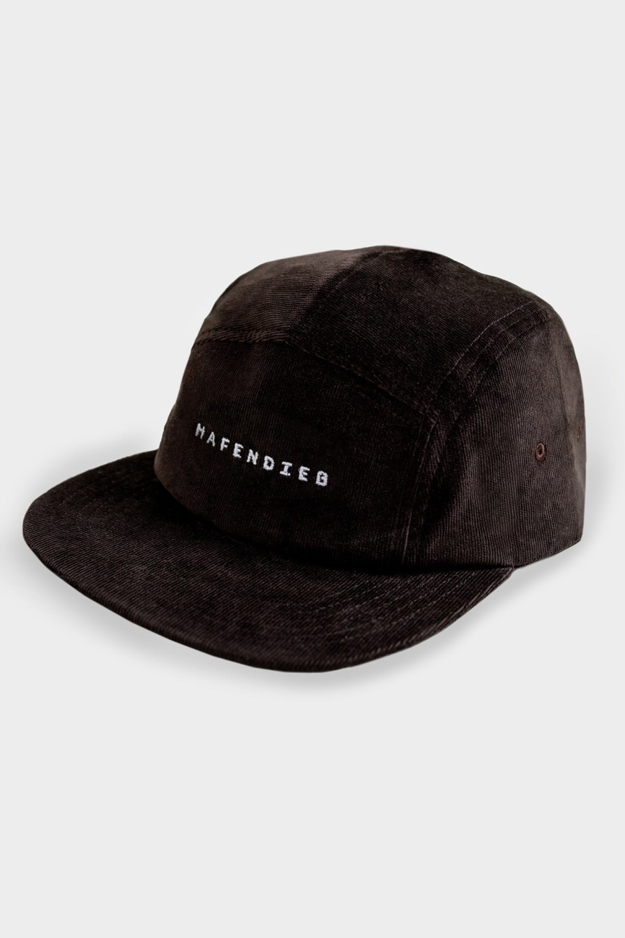 Hafendieb men vegan 5 Panel Cap Logo Stick Brown
