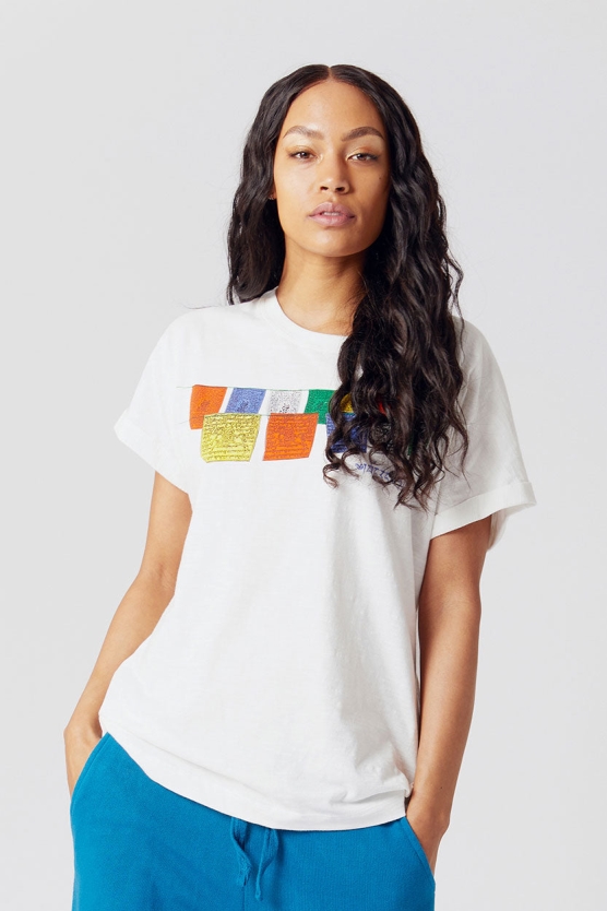 KOMODO womens vegan Tibet T-Shirt Off White