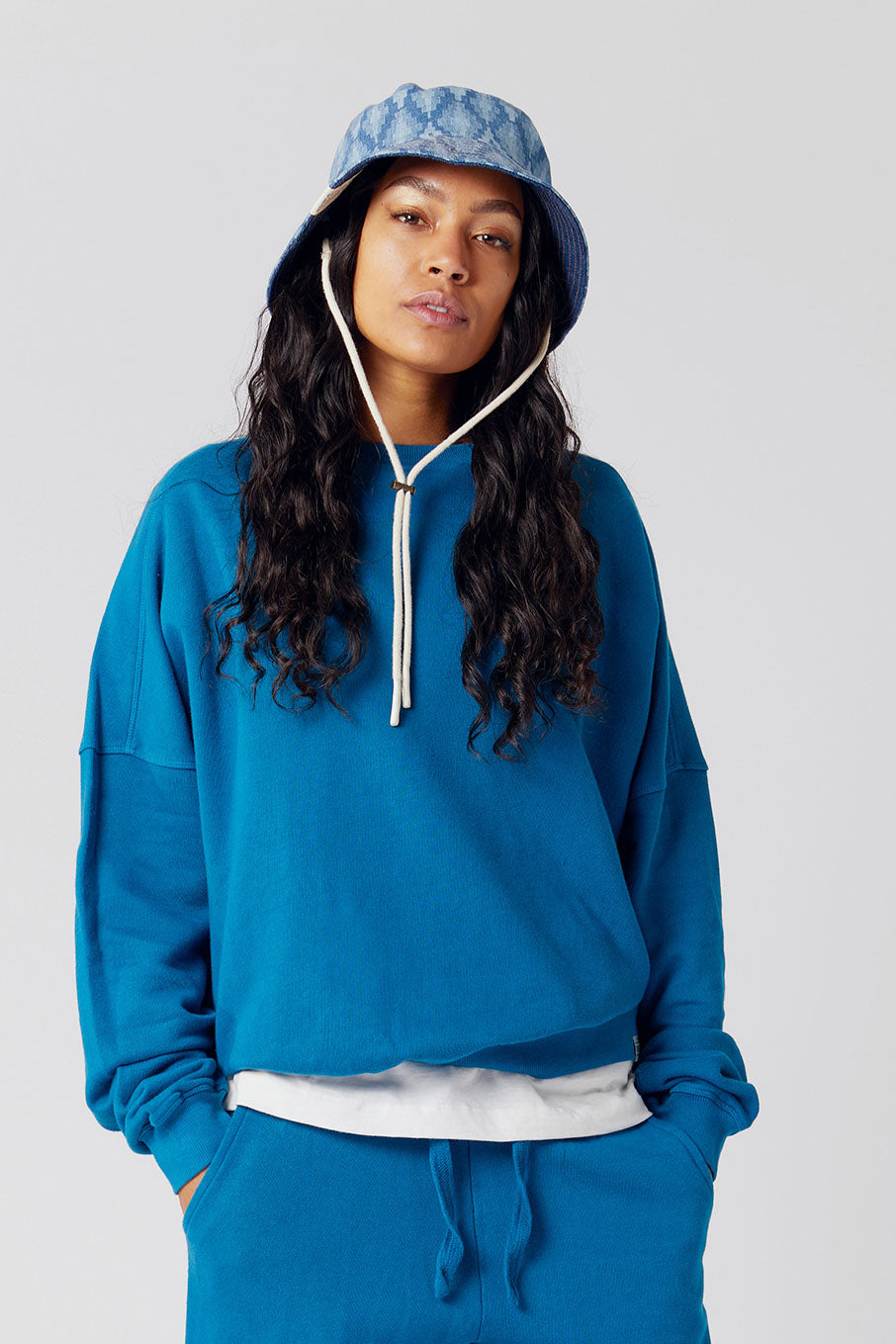 KOMODO Damen vegan Dawn Ballon-Sweatshirt Blau