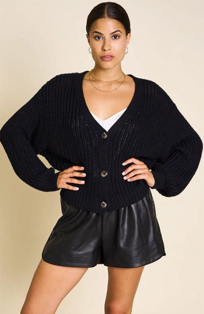 JAN N JUNE JAN 'N JUNE Damen vegan Strickjacke Lena Schwarz