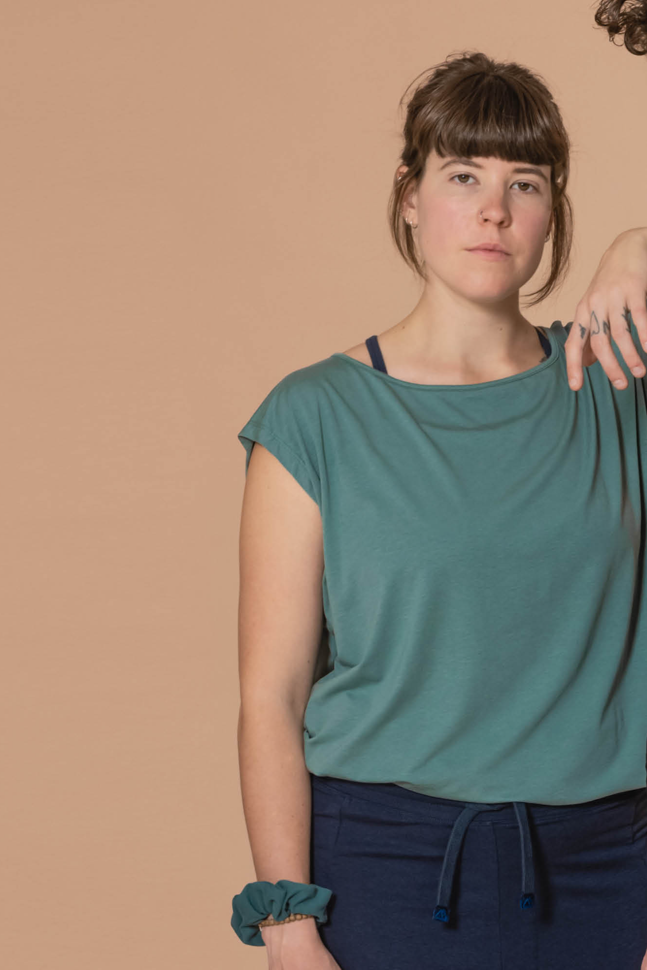 Nice to meet me Damen vegan Relax T-Shirt Olive