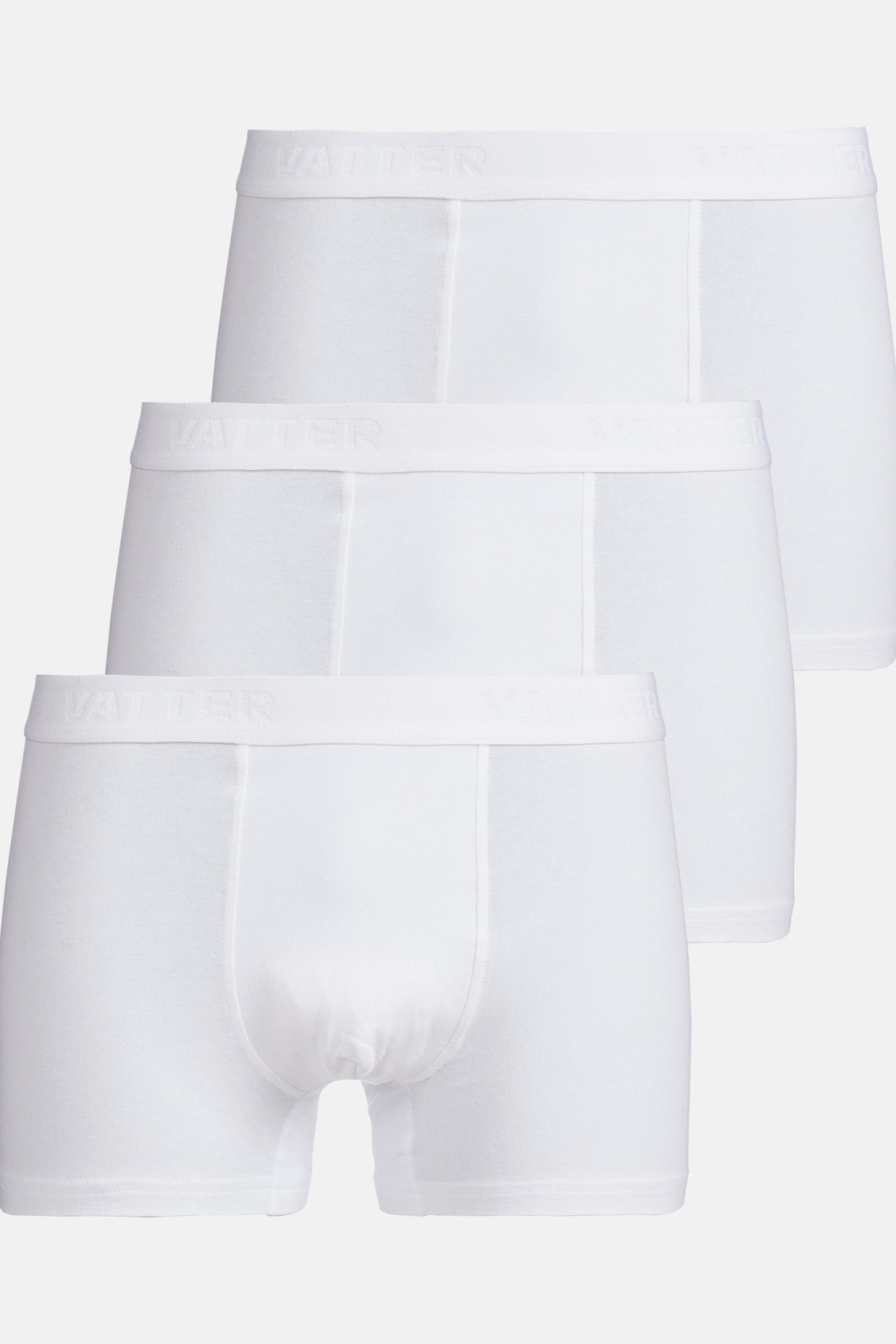 VATTER Herren vegan Trunk Short Tim White 3er-Pack