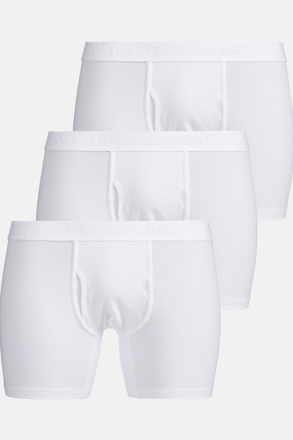 VATTER Herren vegan Boxershorts Claus Weiß 3er-Pack