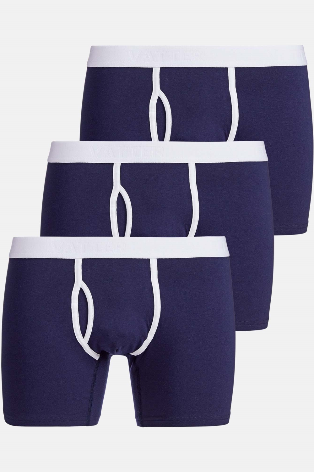 VATTER Herren vegan Boxershorts Claus Navy 3er-Pack