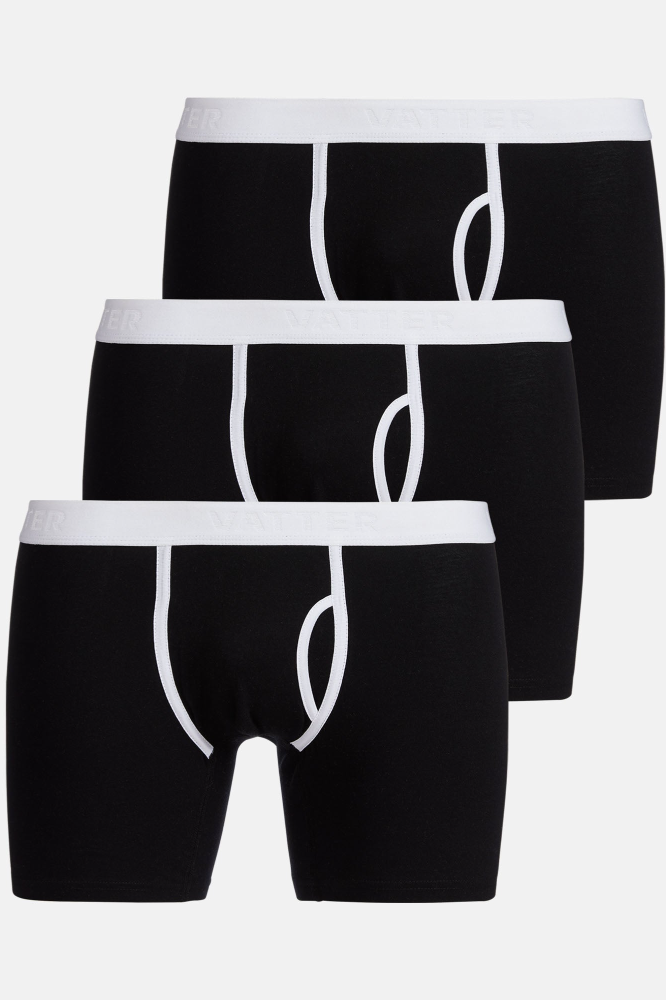 VATTER Herren vegan Boxershorts Claus Schwarz 3er-Pack